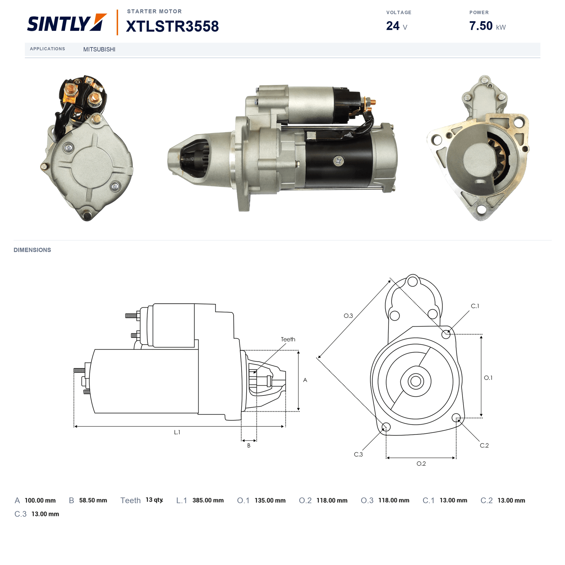 Starter XTLSTR3558
