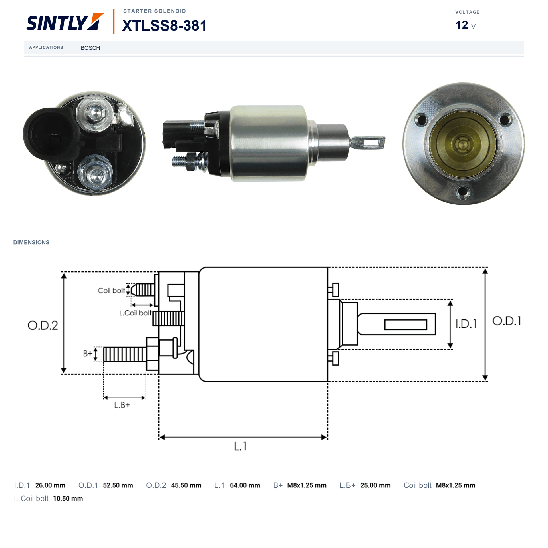 Solenoide de arranque XTLSS8-381
