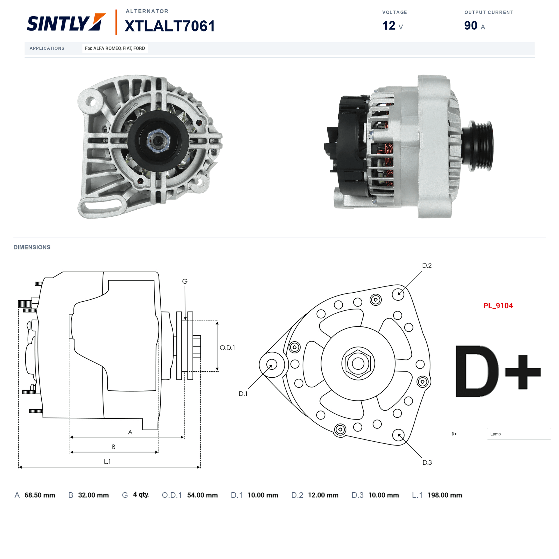 Alternator XTLALT7061