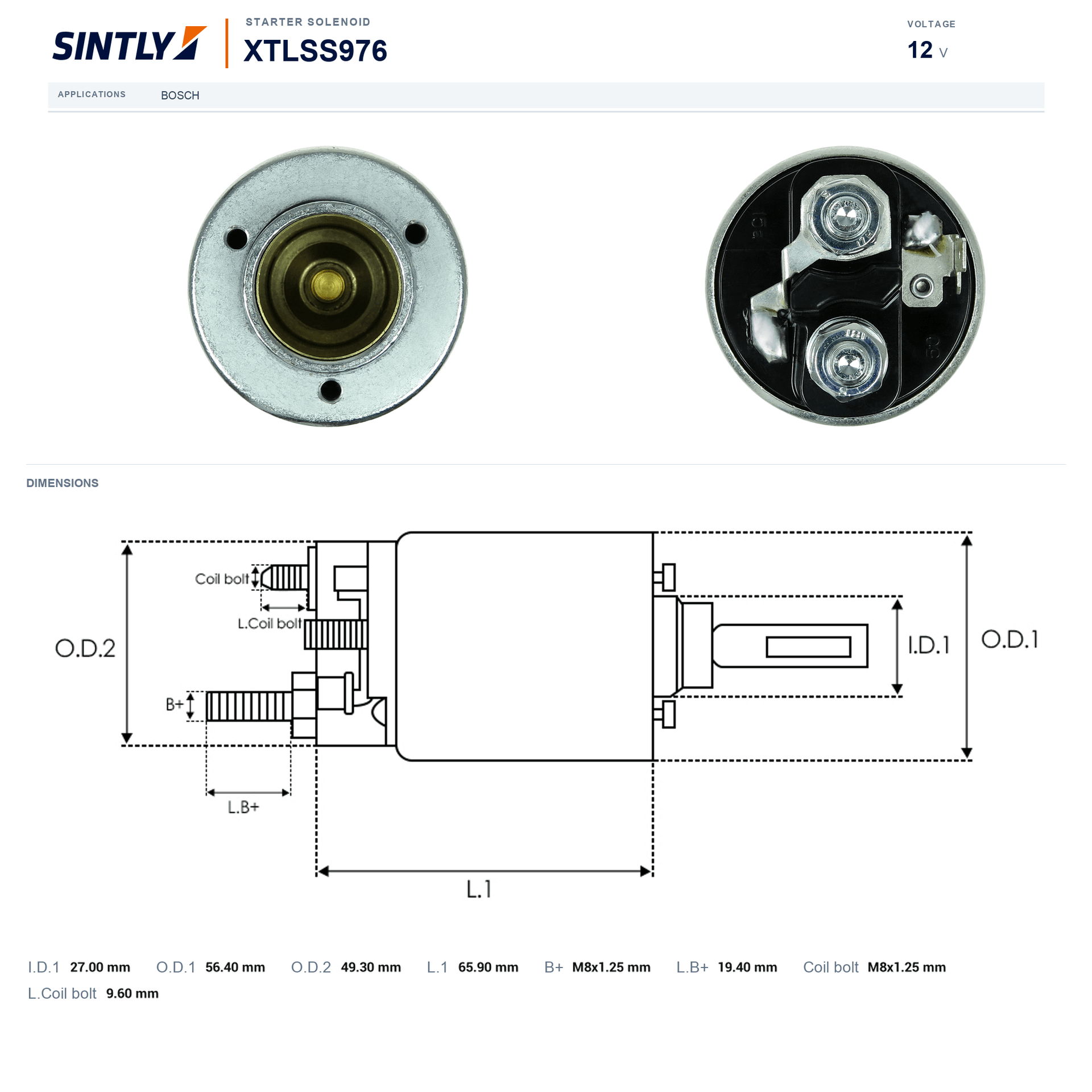 Starter Solenoid XTLSS976