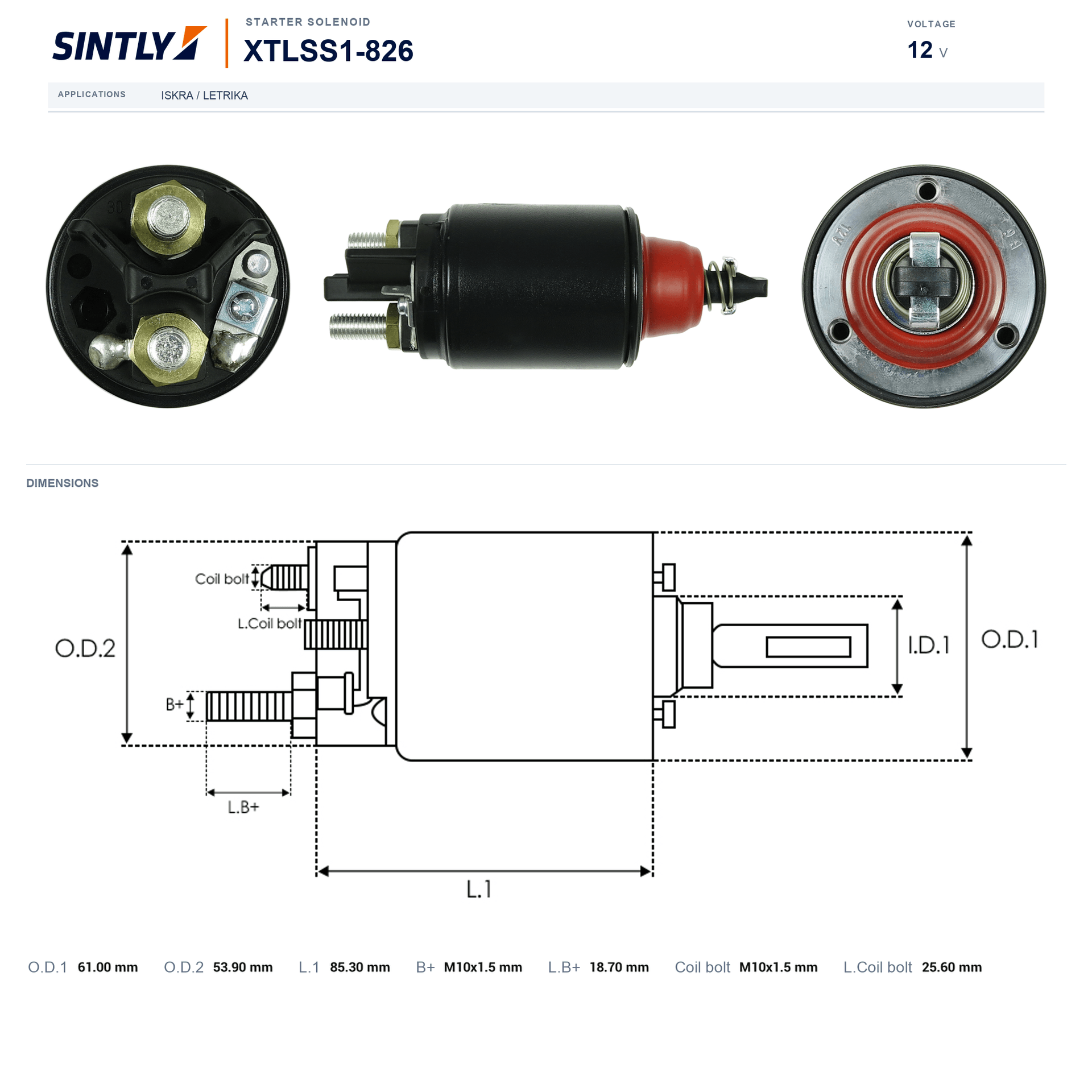 Starter Solenoid XTLSS1-826