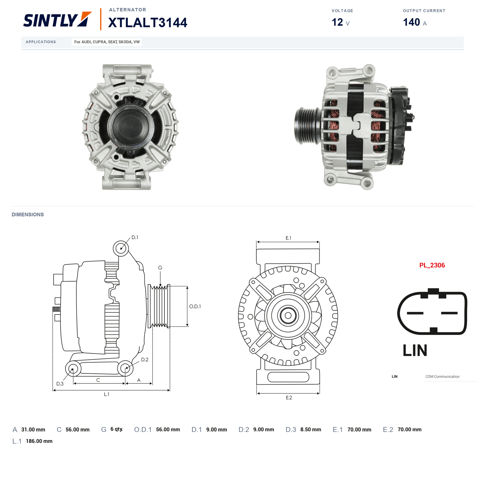 Alternator XTLALT3144