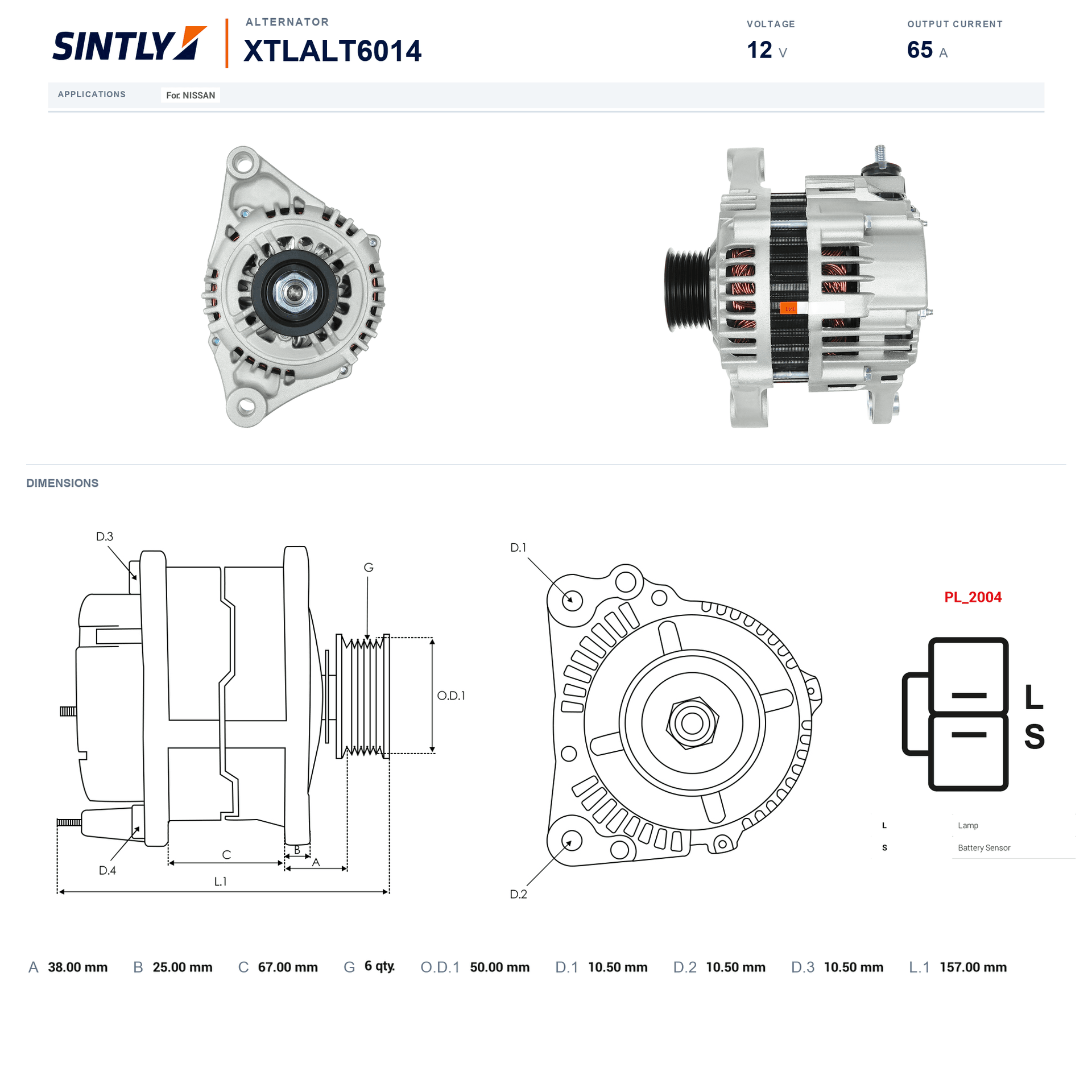 Alternator XTLALT6014