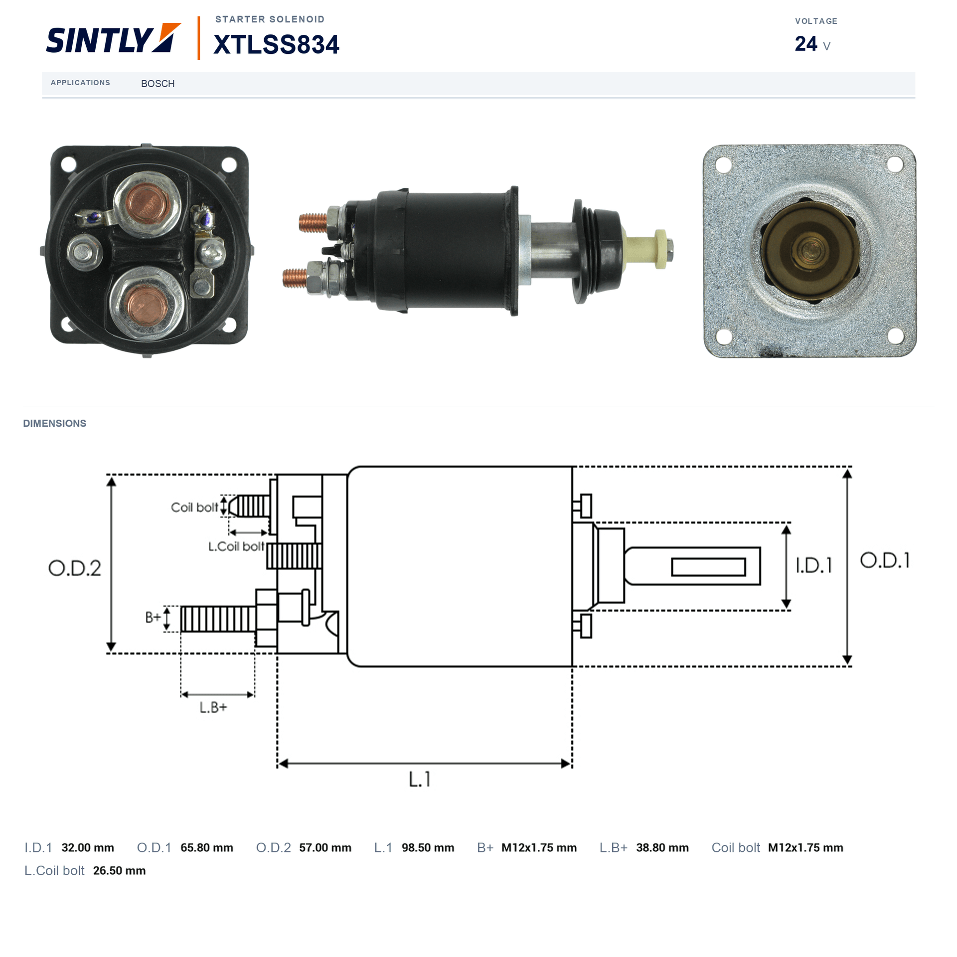 Starter Solenoid XTLSS834