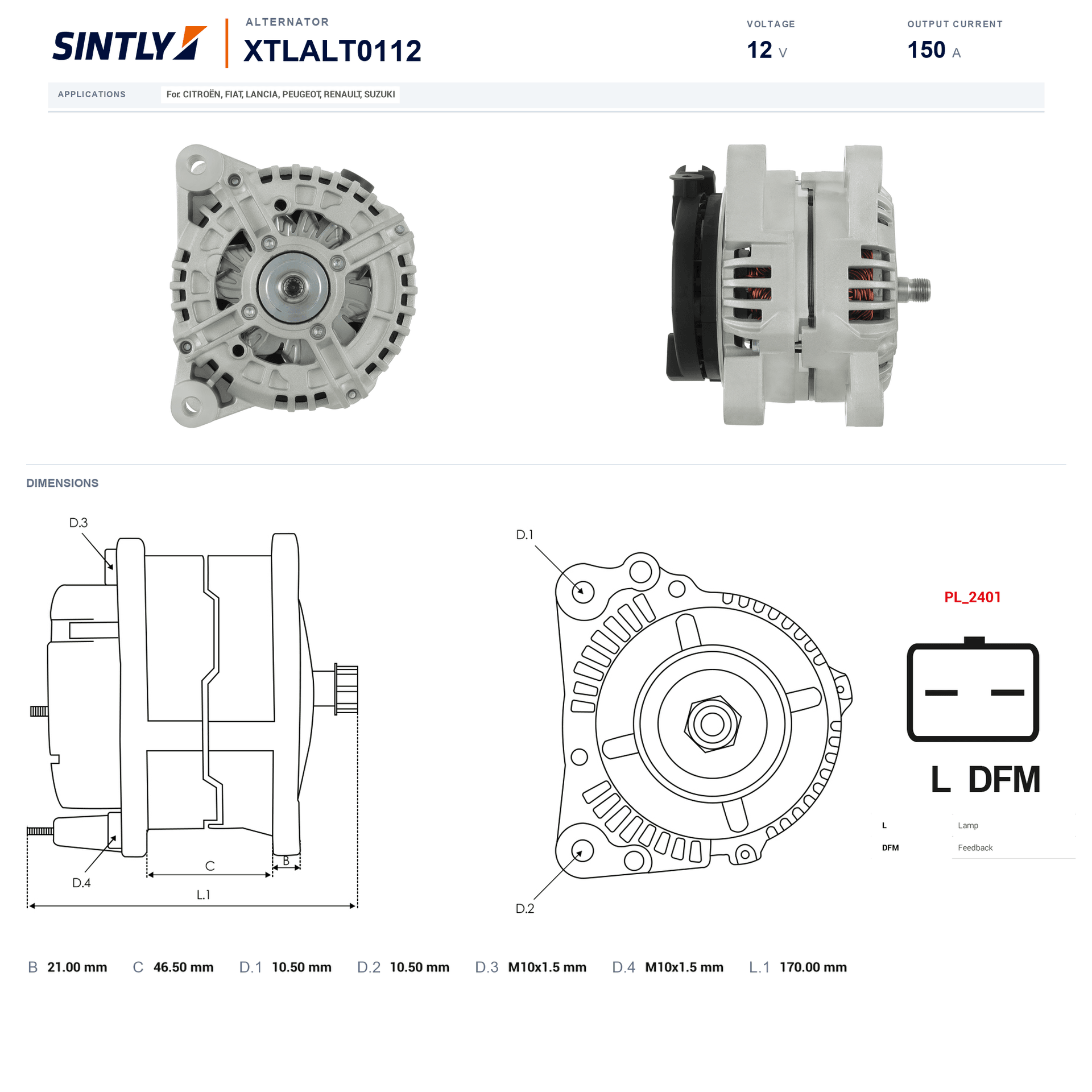 Alternator XTLALT0112
