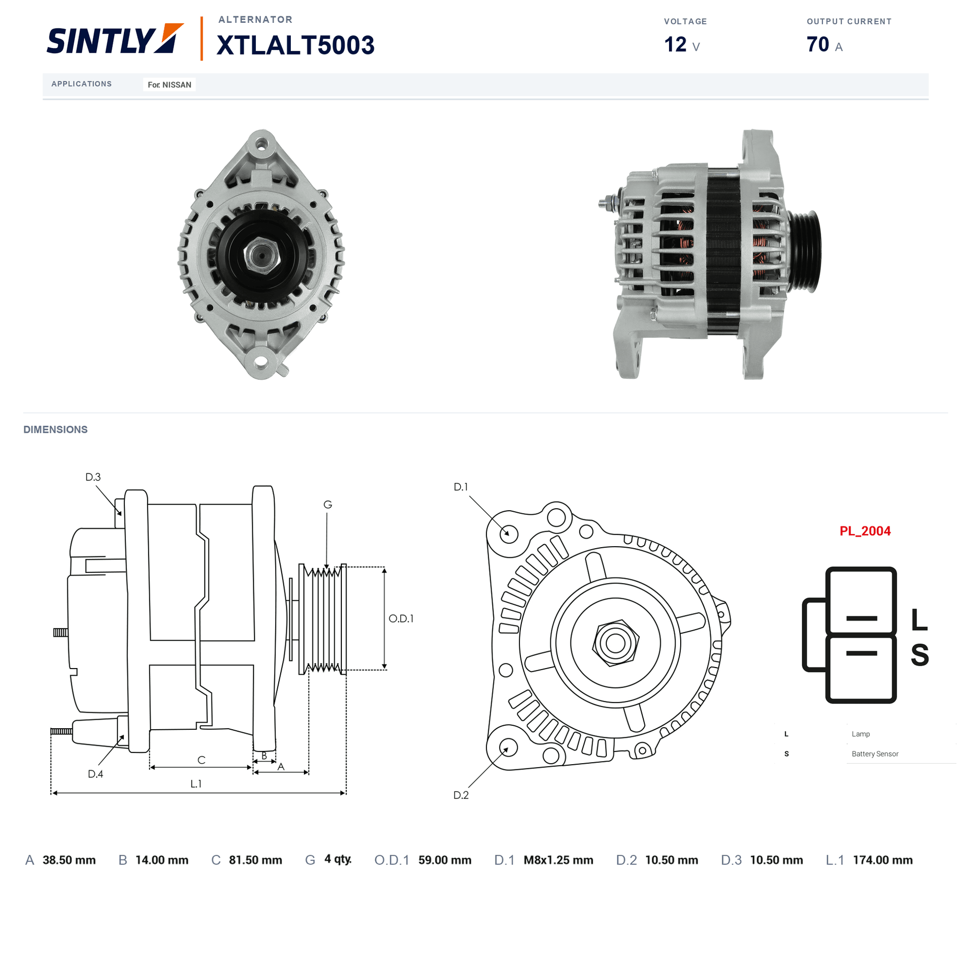 Alternator XTLALT5003