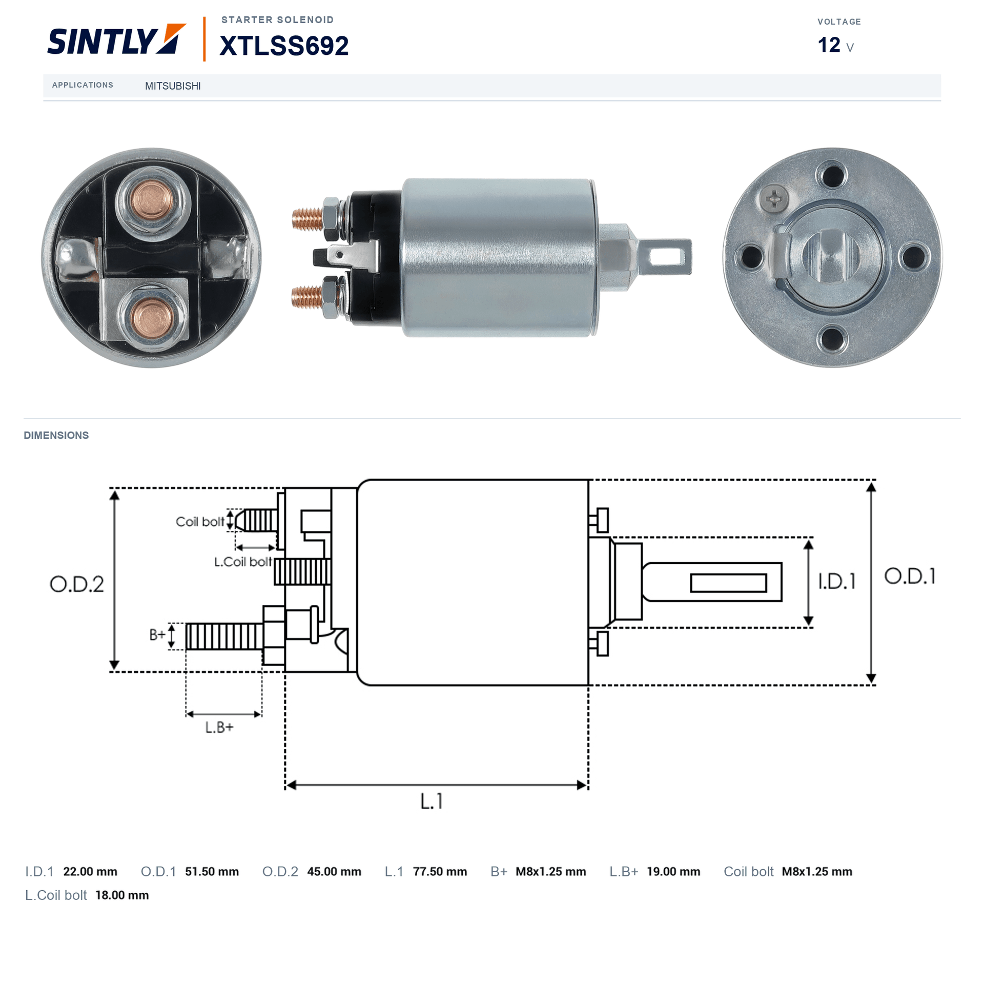 Starter Solenoid XTLSS692