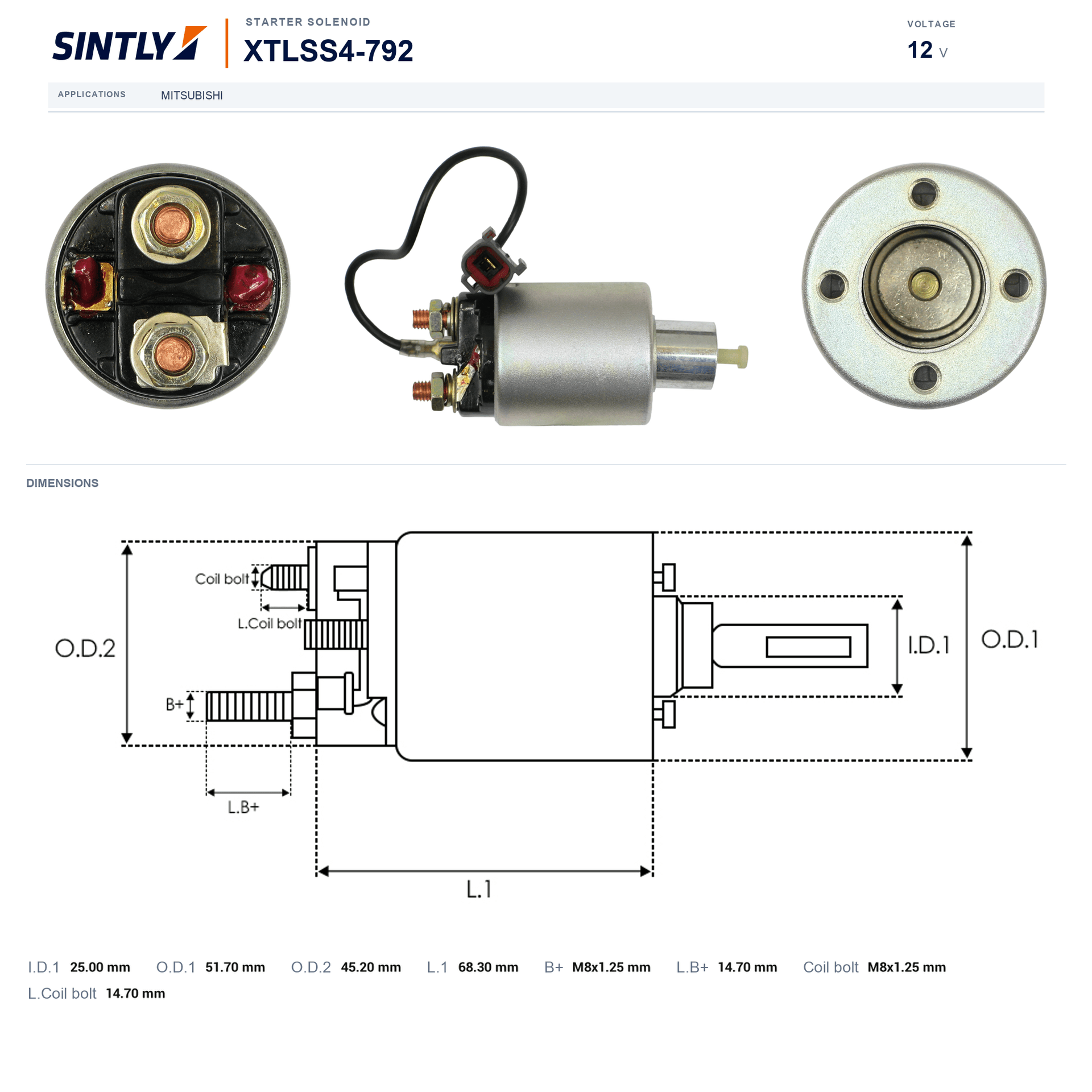 Starter Solenoid XTLSS4-792