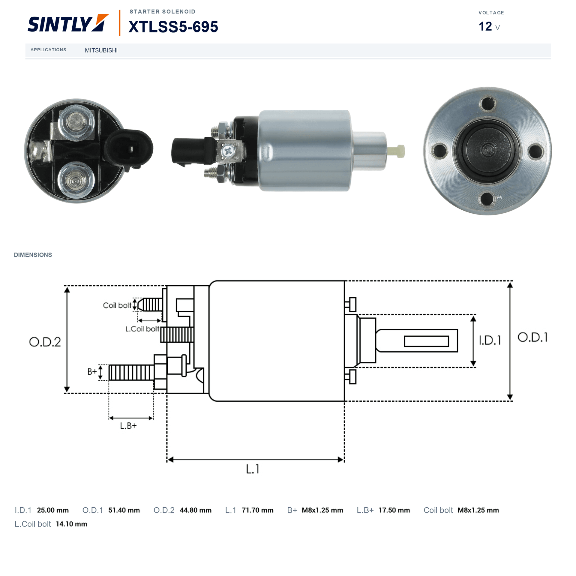 Starter Solenoid XTLSS5-695