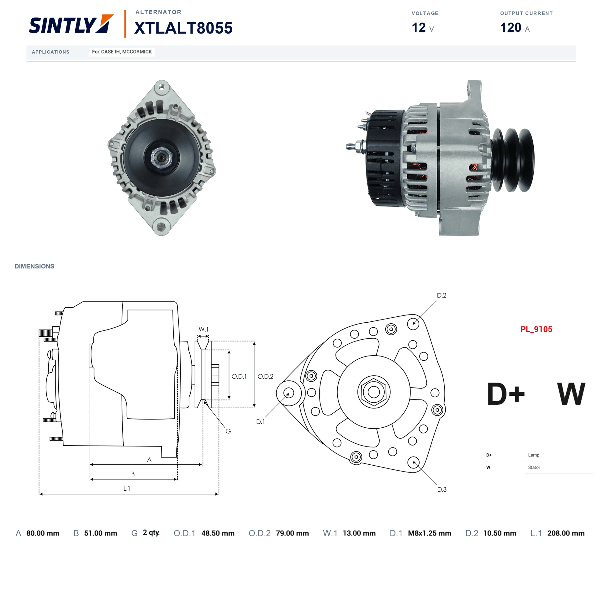 Alternator XTLALT8055