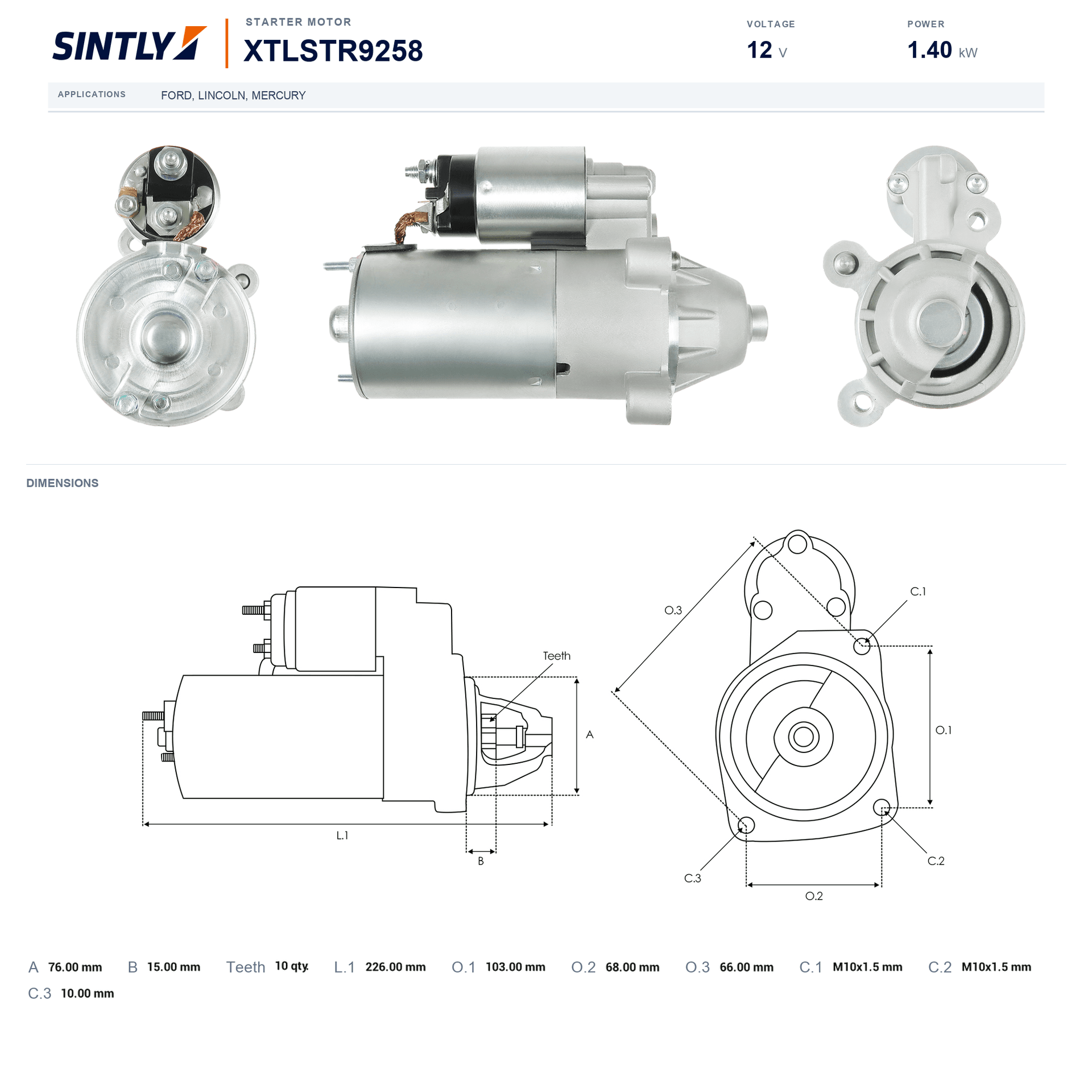 Starter XTLSTR9258