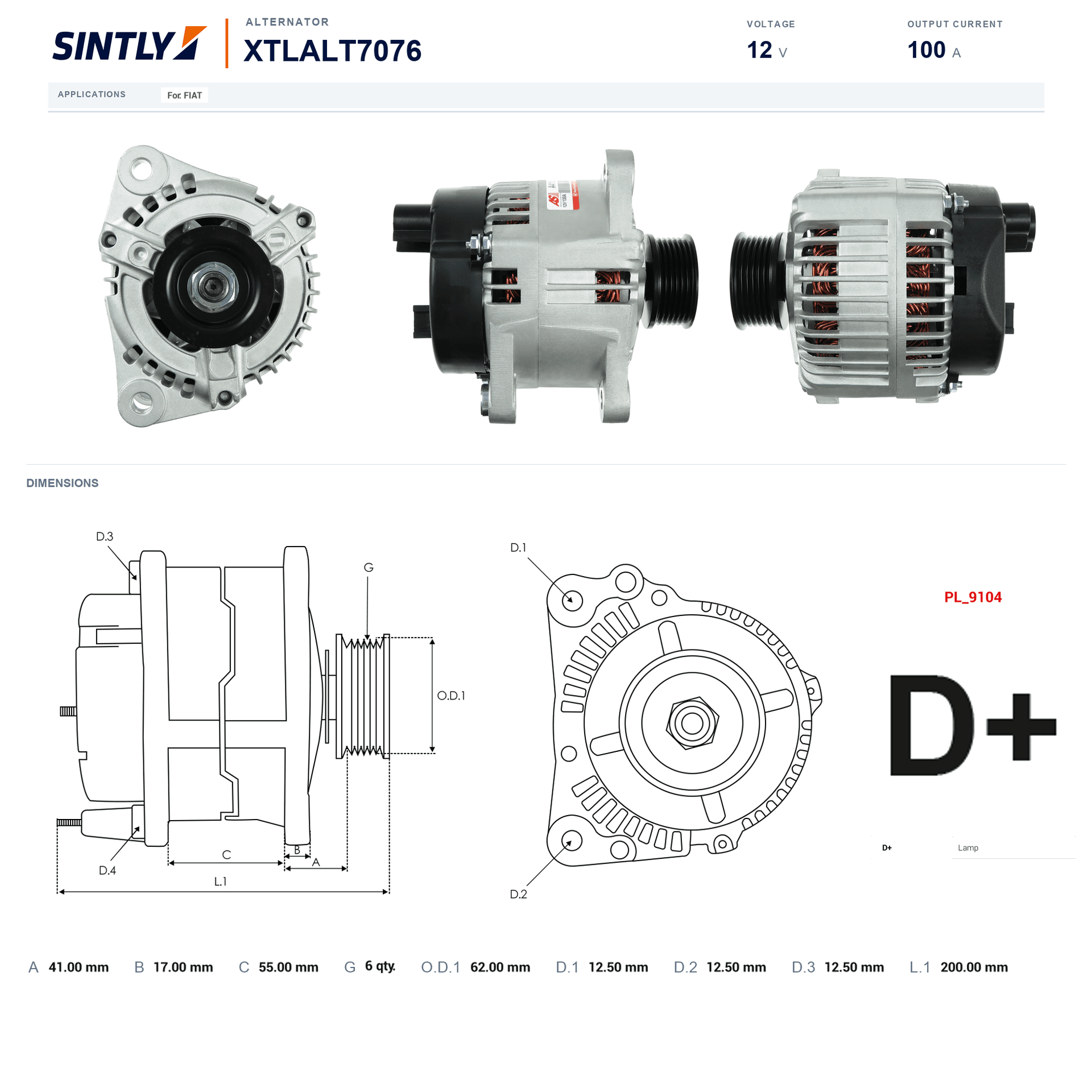 Alternator XTLALT7076