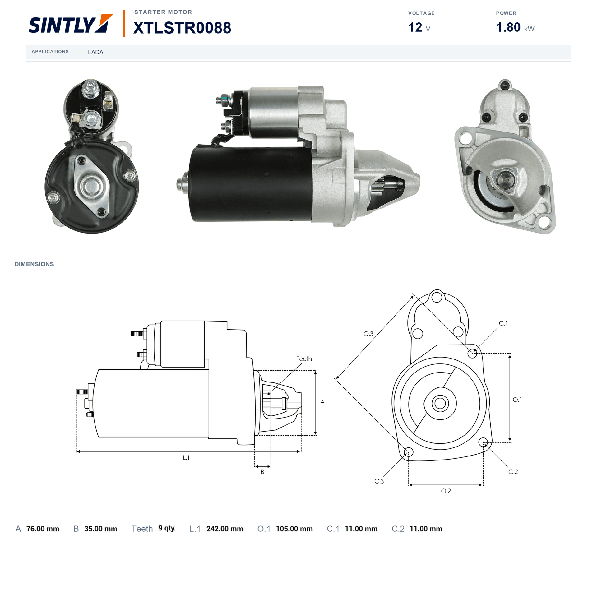 Starter XTLSTR0088