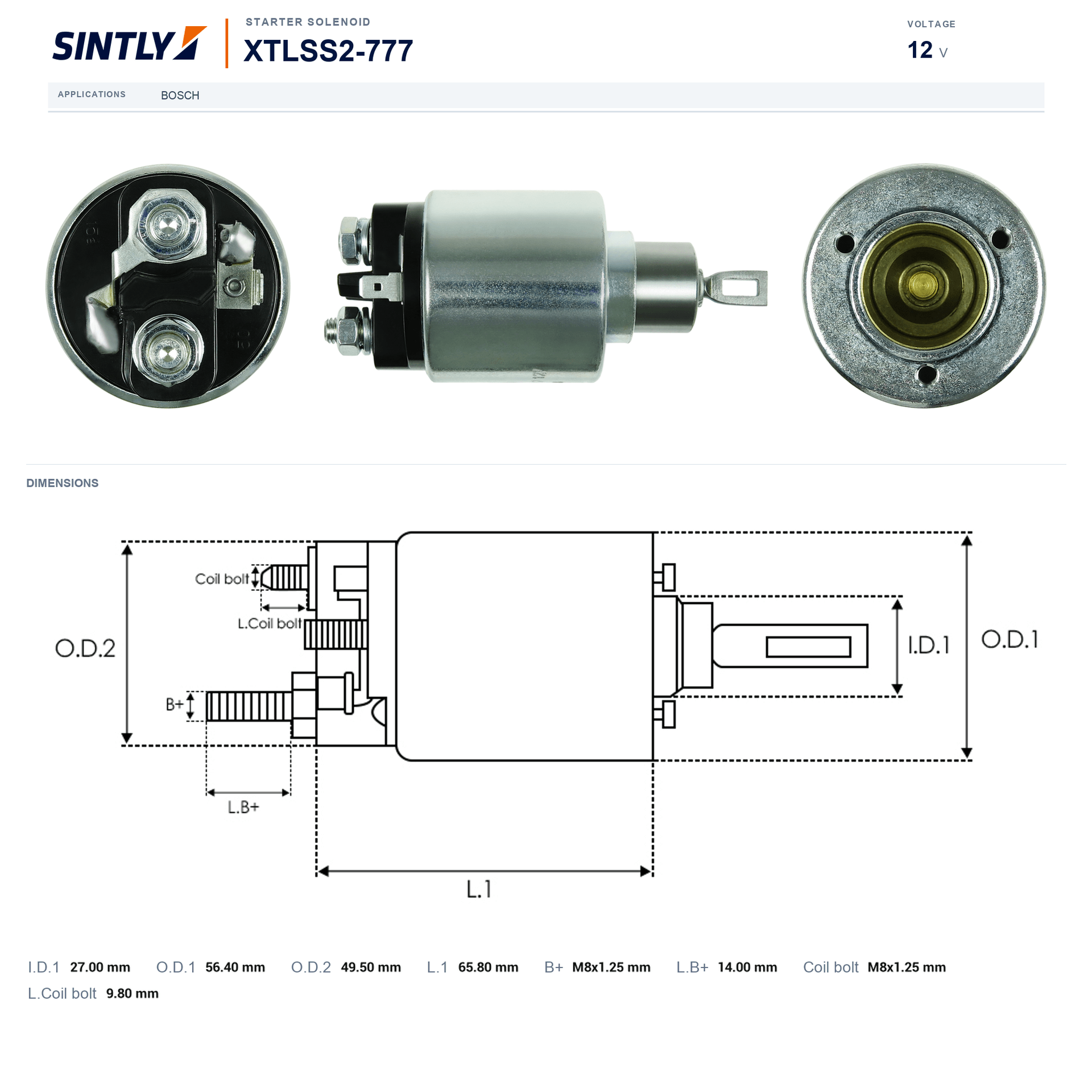 Starter Solenoid XTLSS2-777