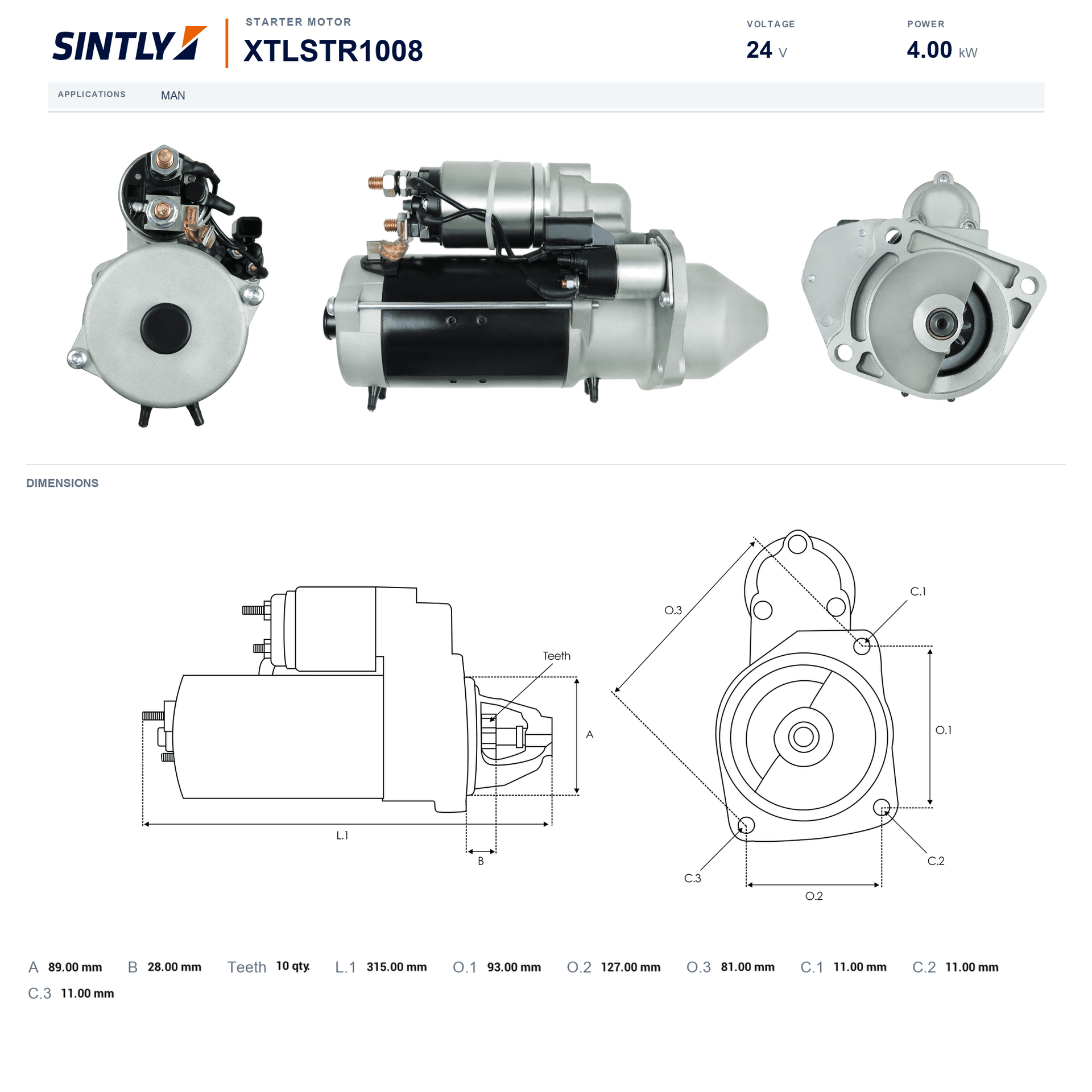 Starter XTLSTR1008
