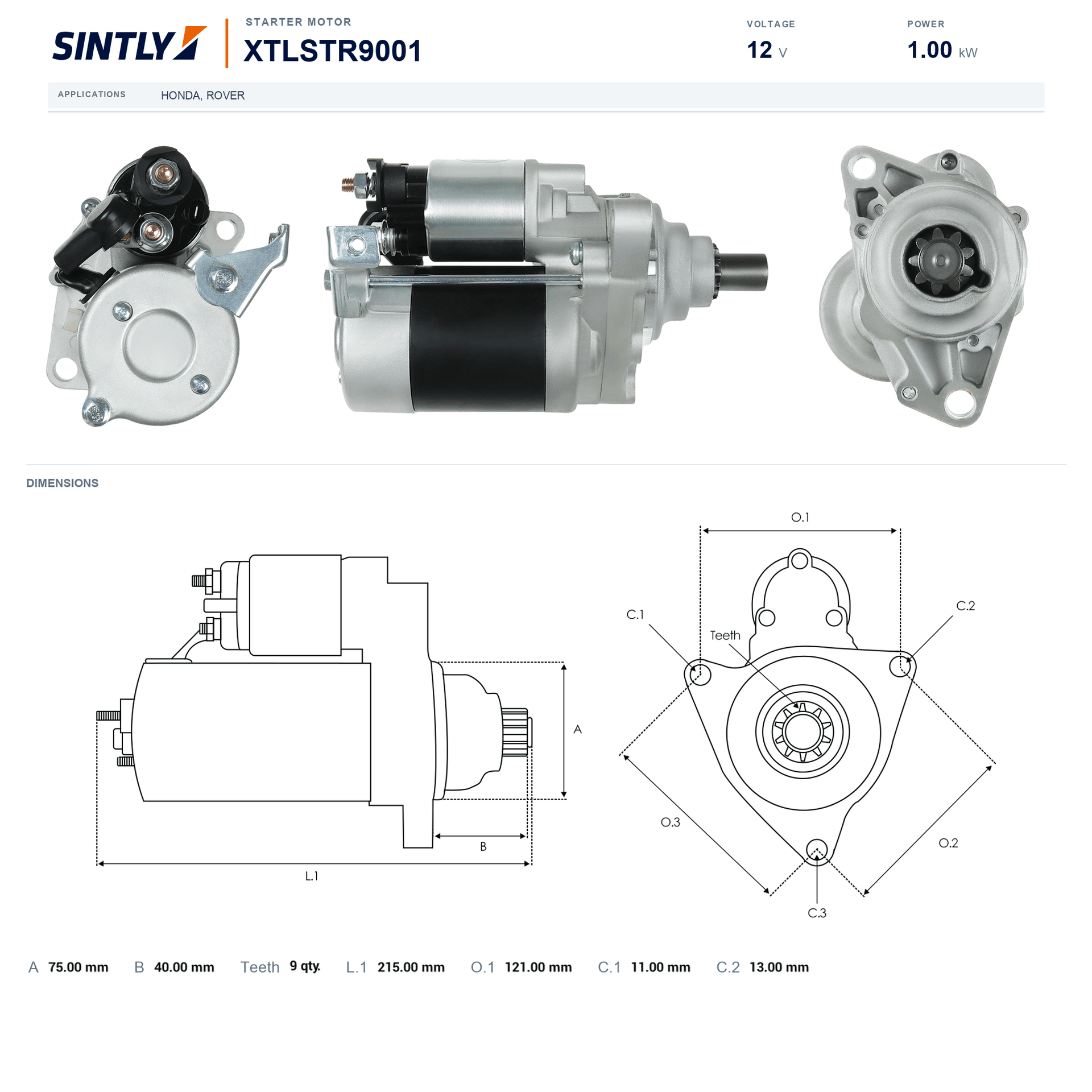 Starter XTLSTR9001