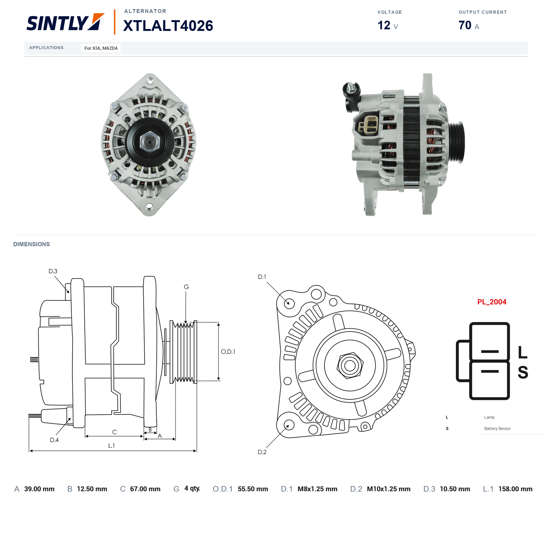 Alternator XTLALT4026