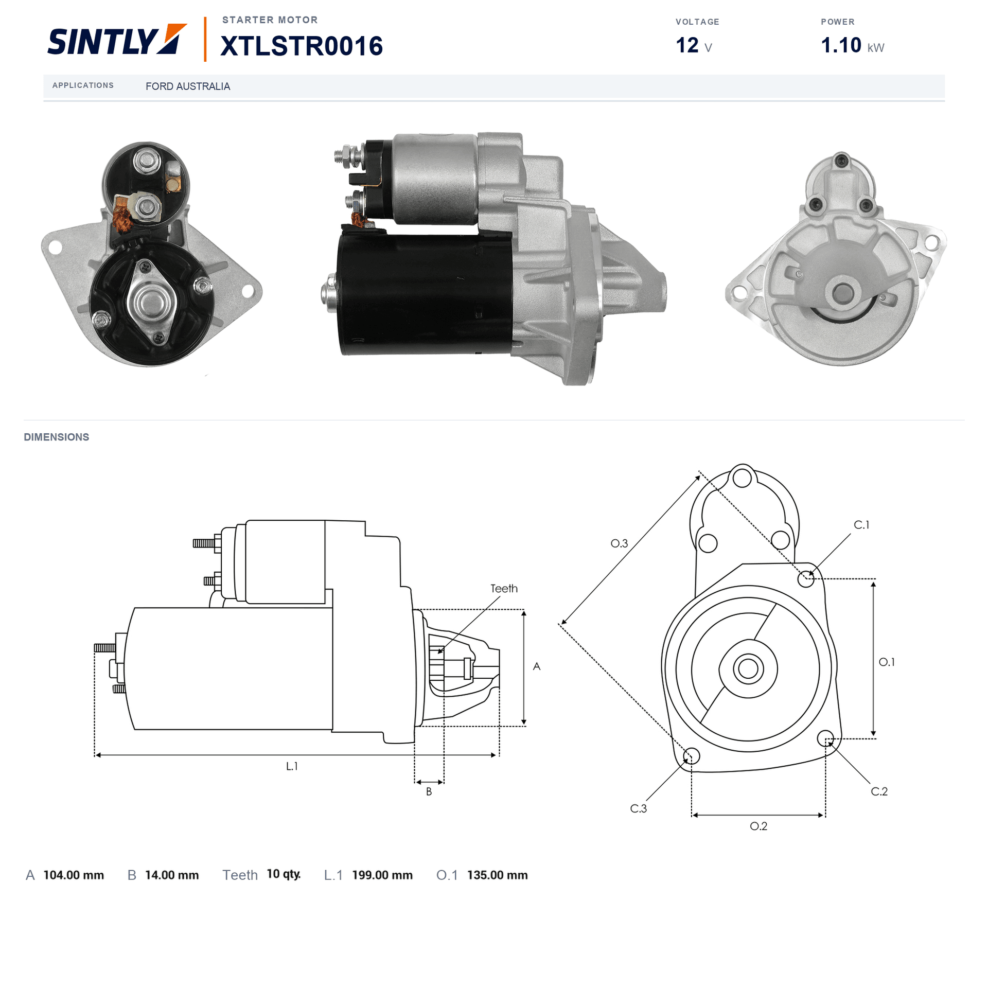 Starter XTLSTR0016