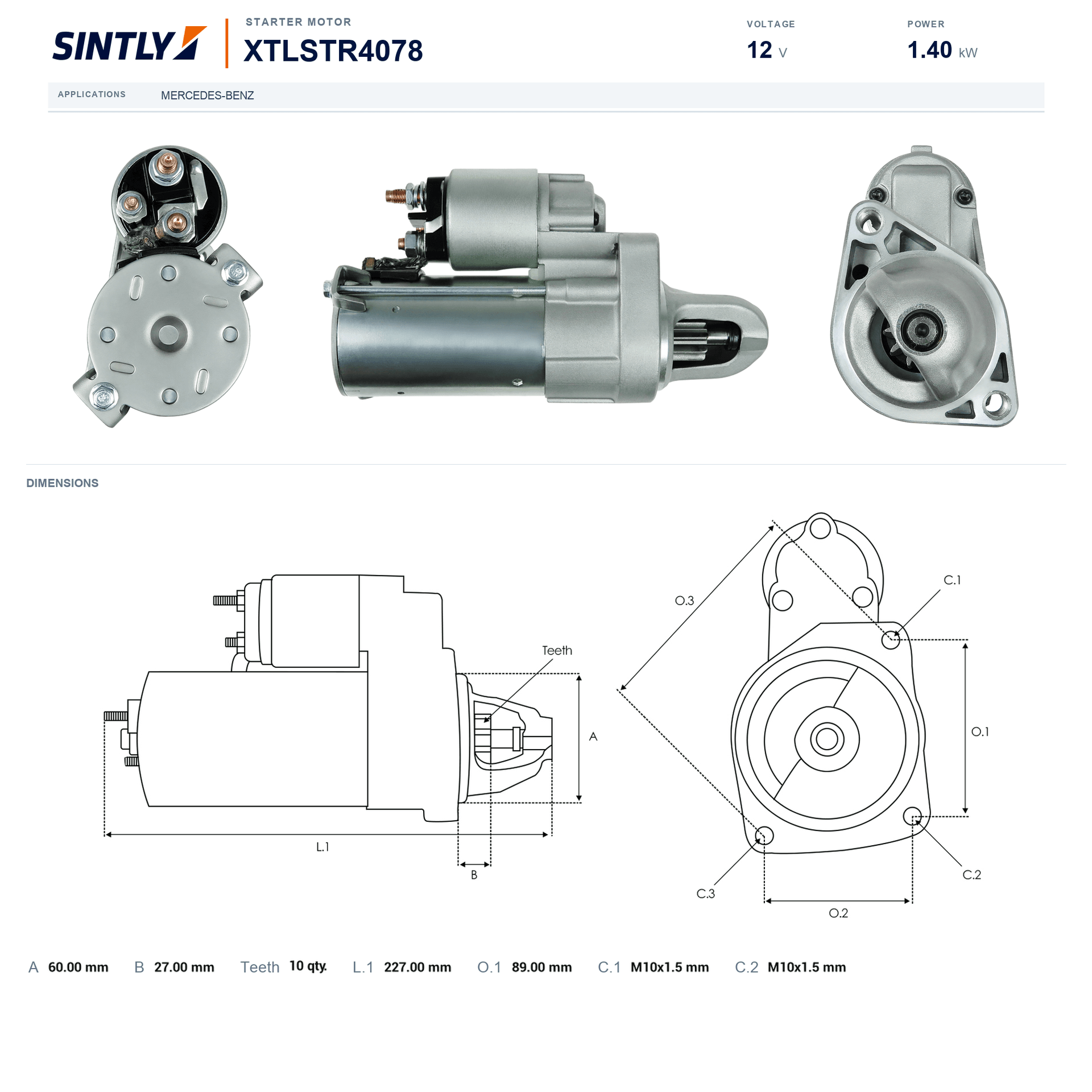 Starter XTLSTR4078