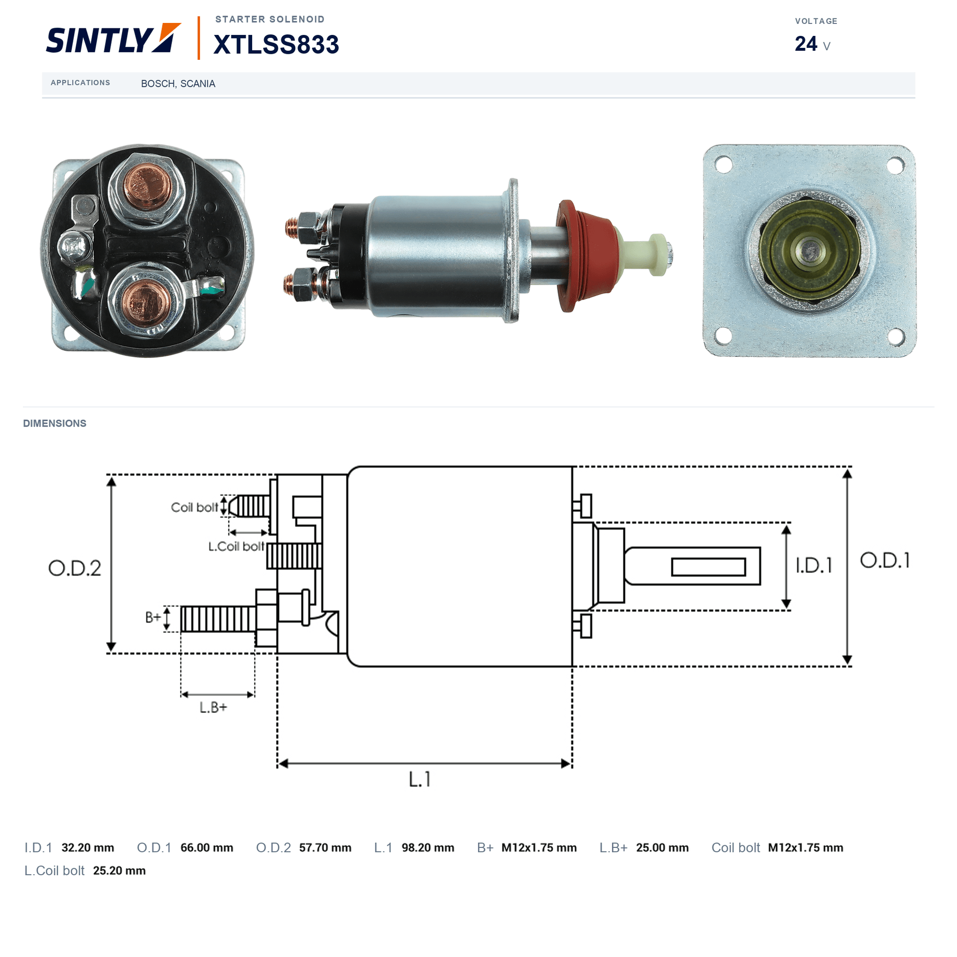 Starter Solenoid XTLSS833
