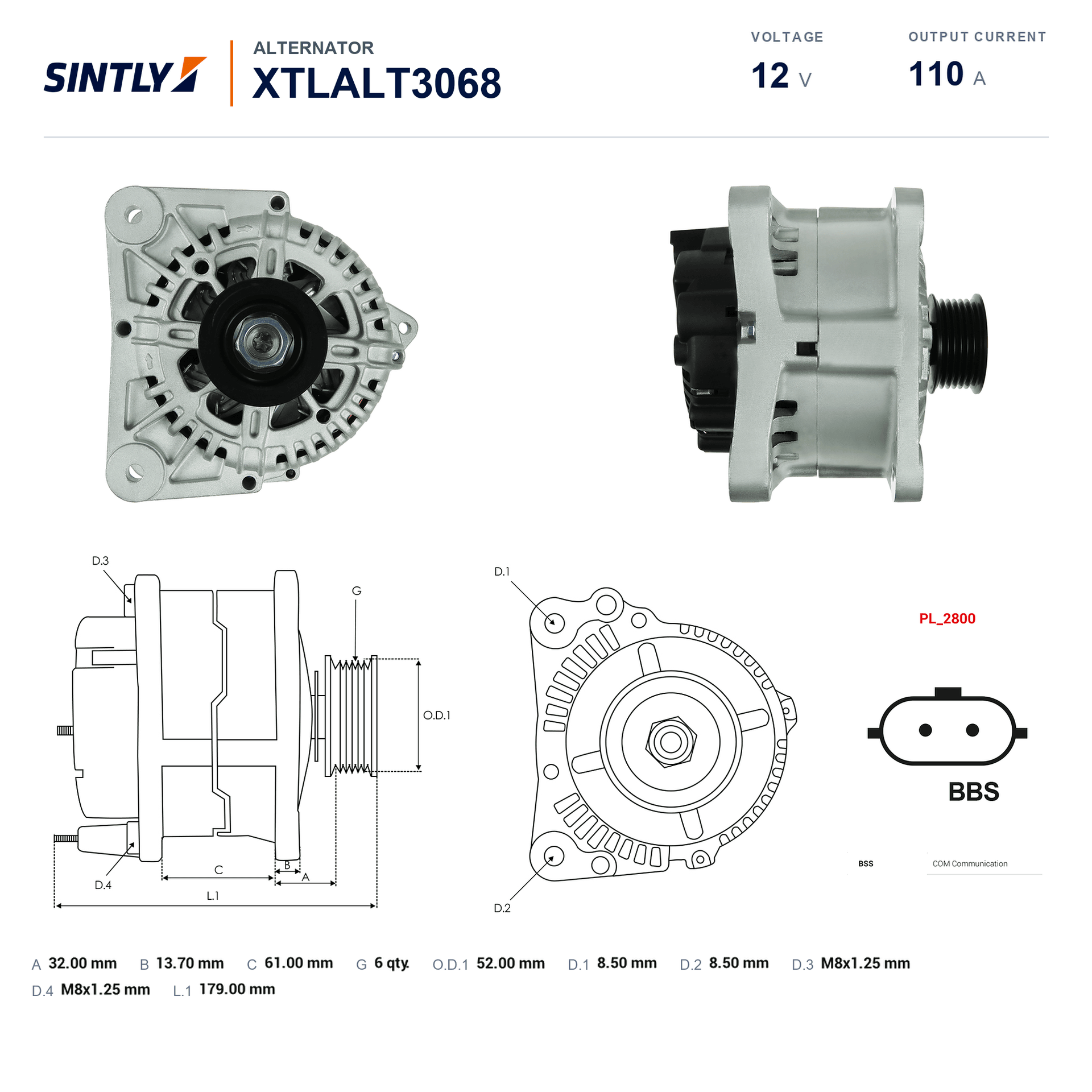 Alternator XTLALT3068