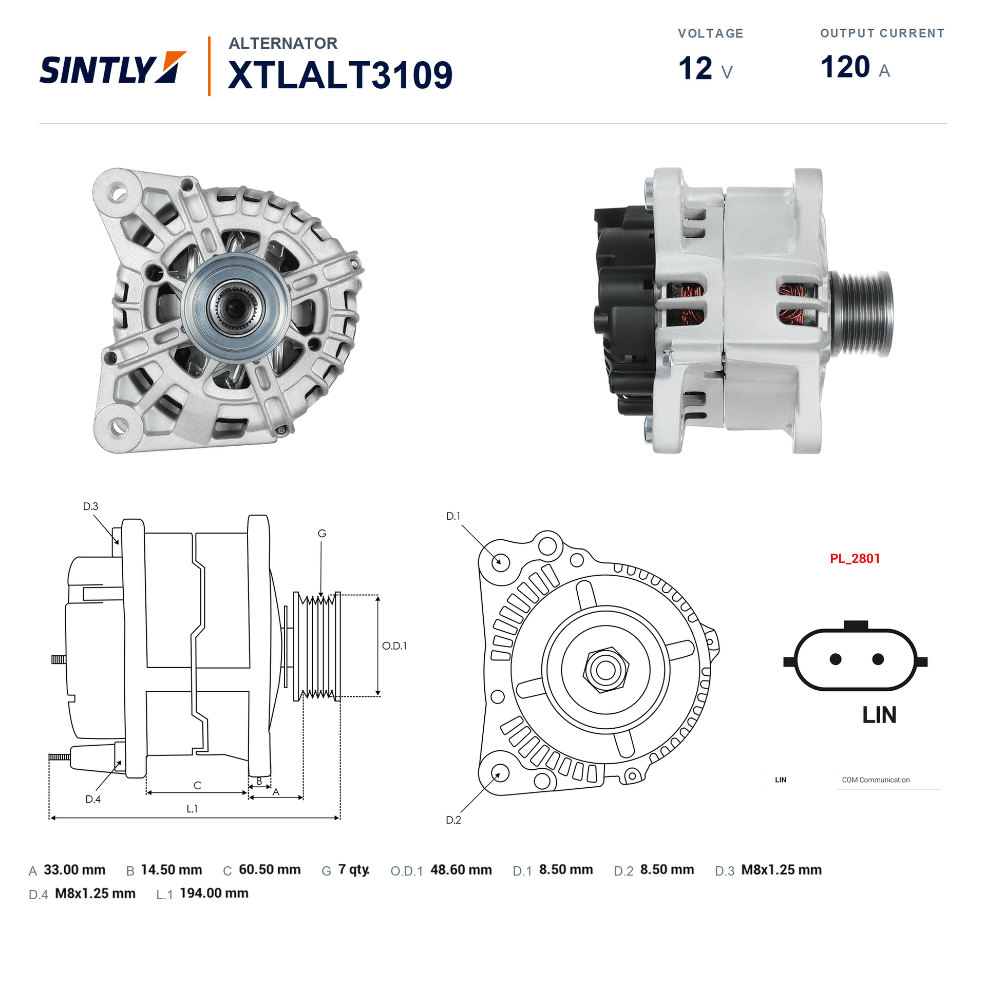 Alternator XTLALT3109