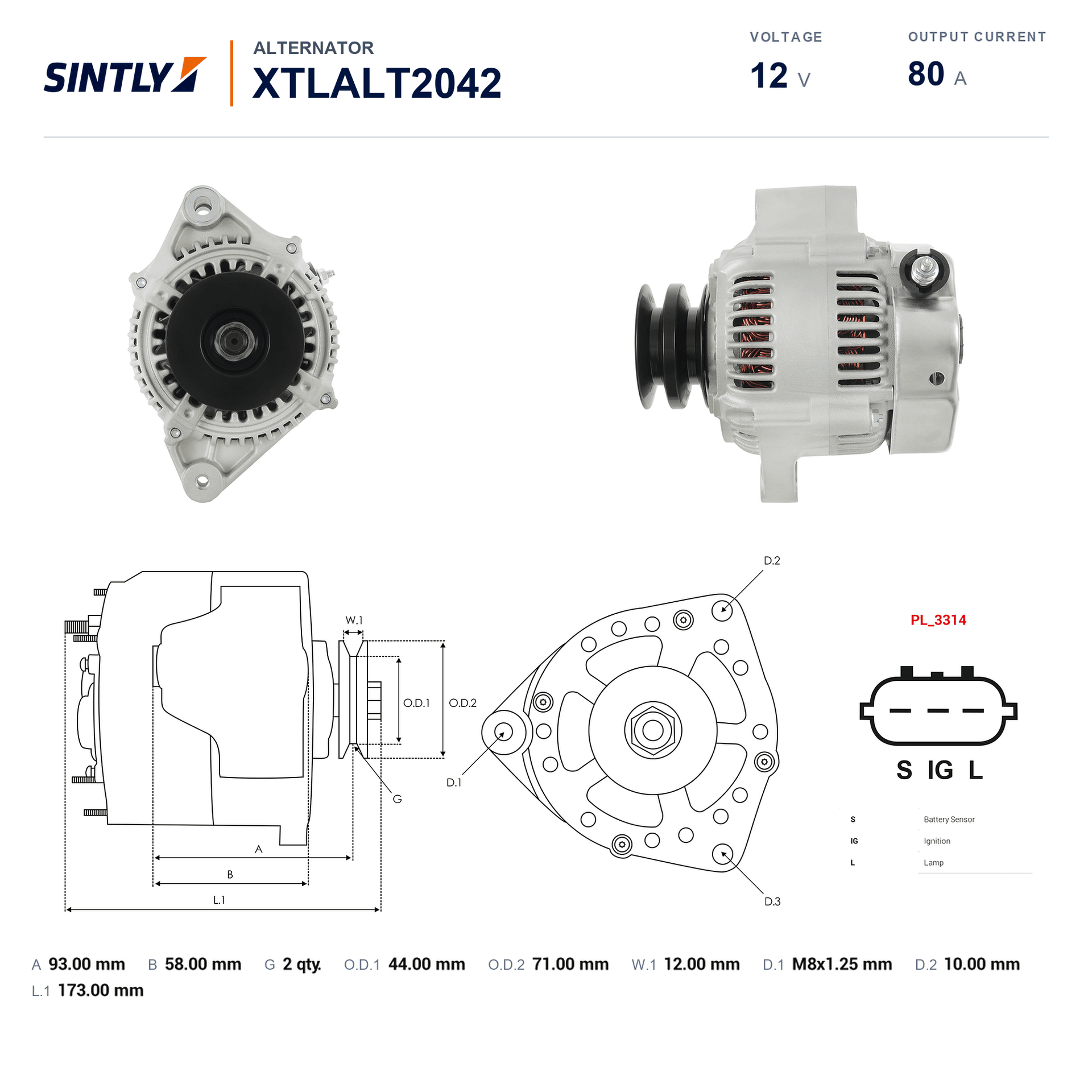 Alternator XTLALT2042