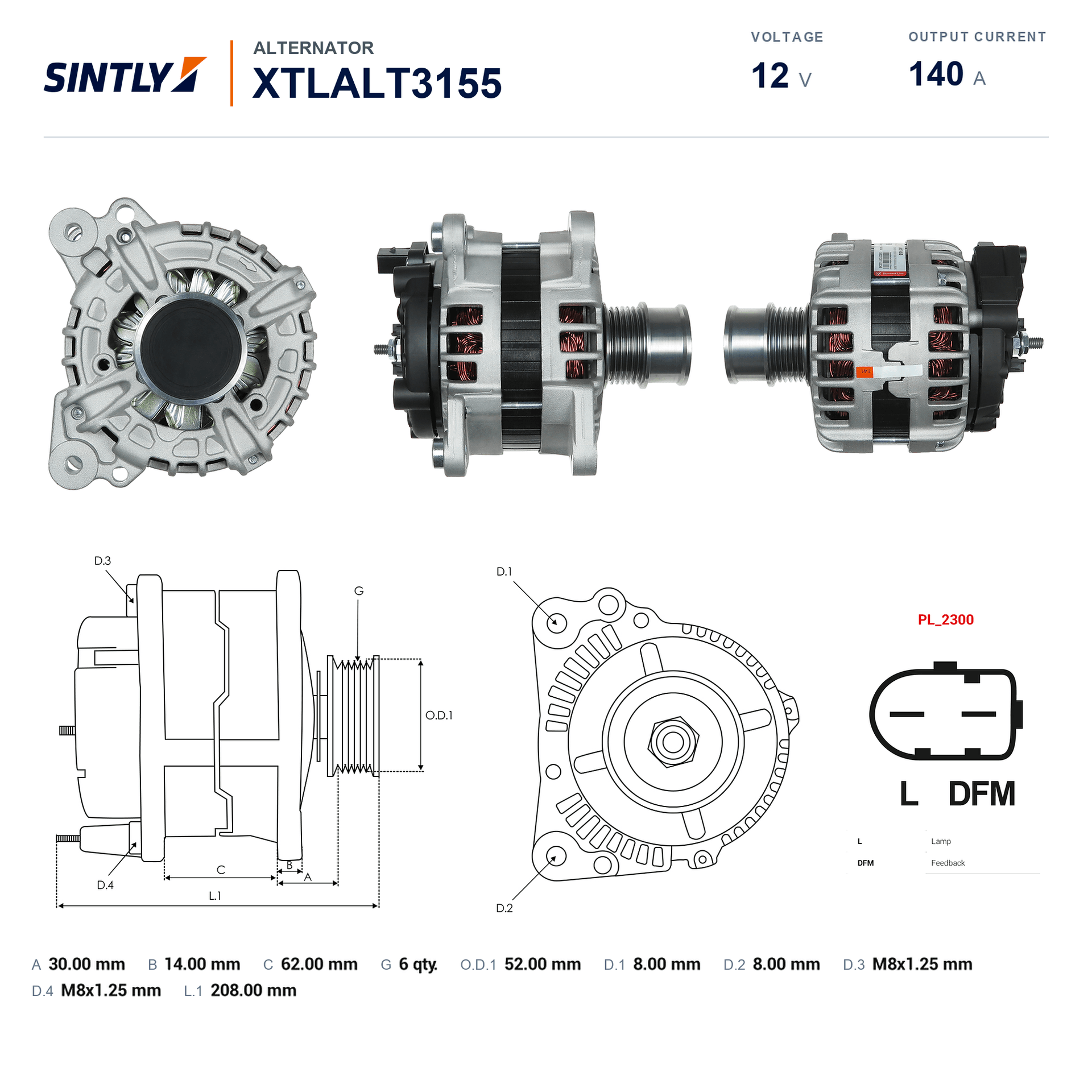 Alternator XTLALT3155