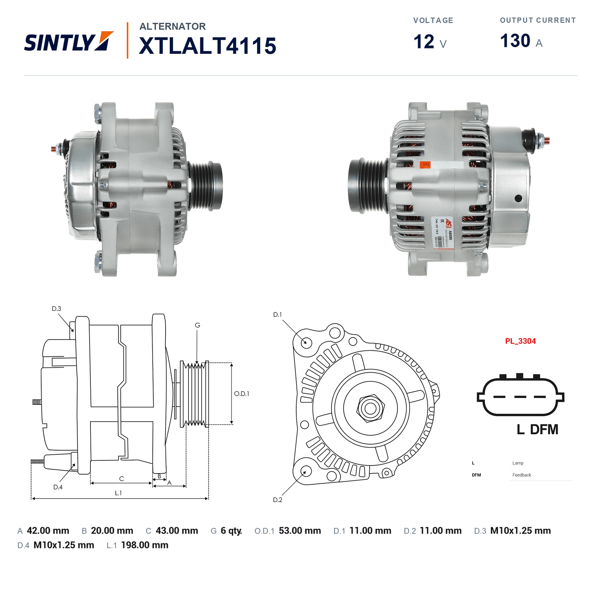 Alternator XTLALT4115