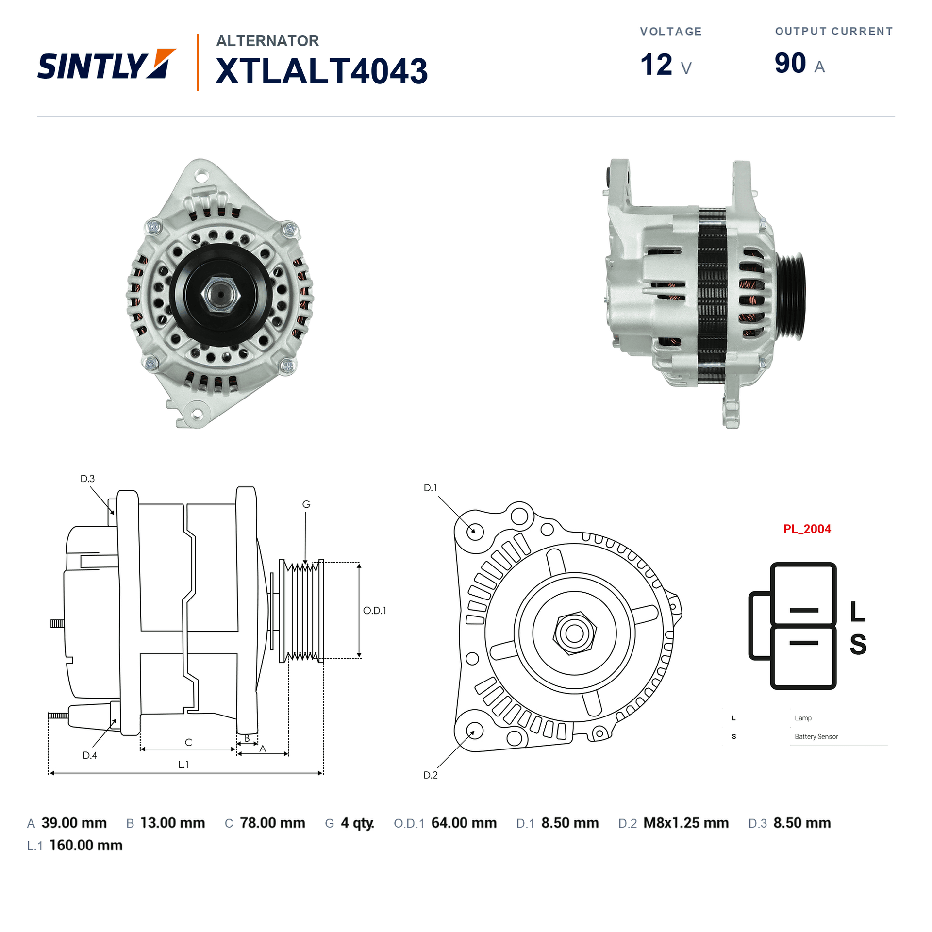 Alternator XTLALT4043
