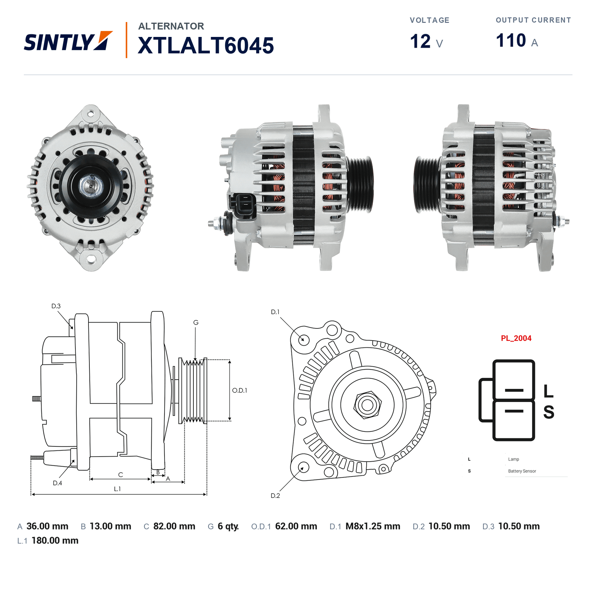 Alternator XTLALT6045