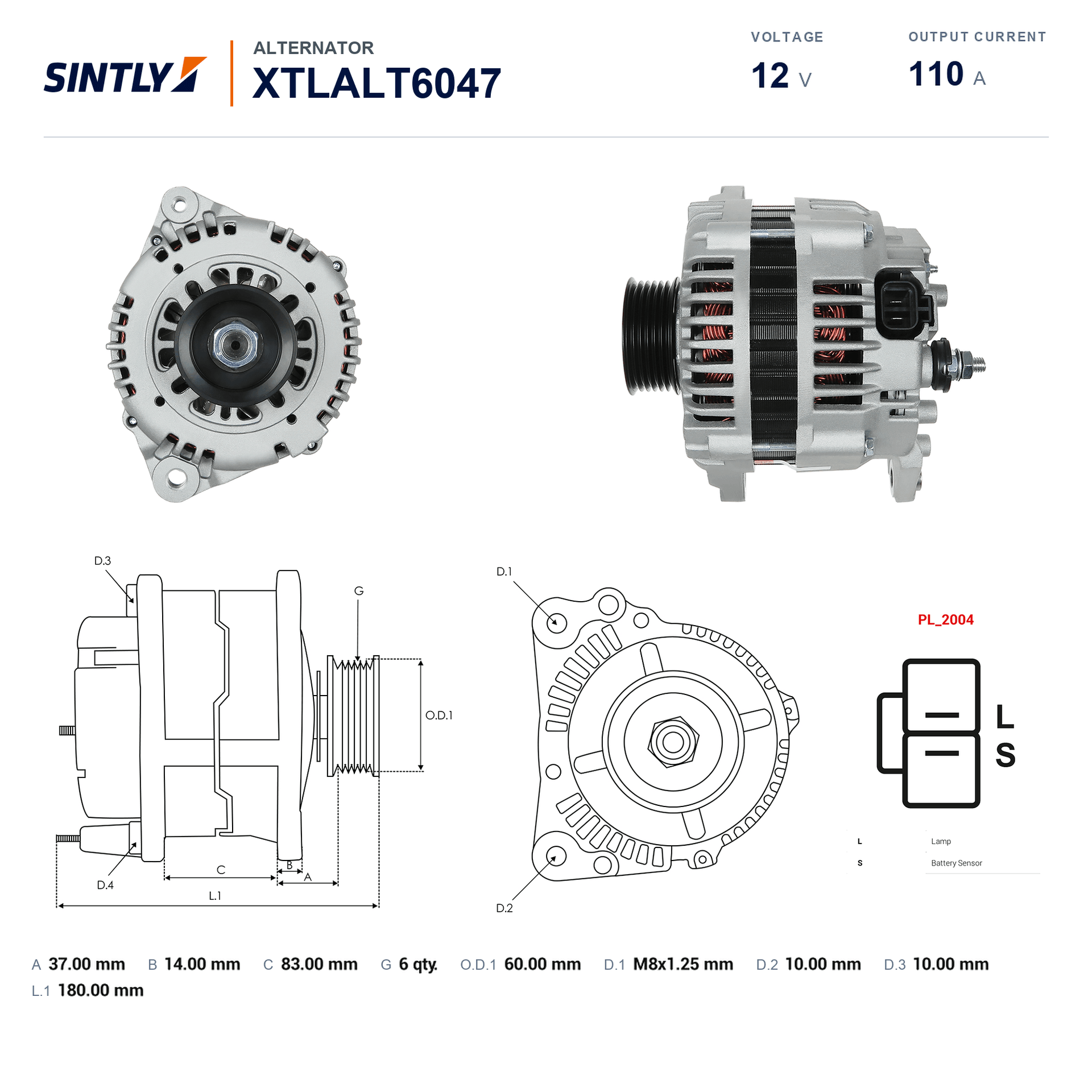 Alternator XTLALT6047