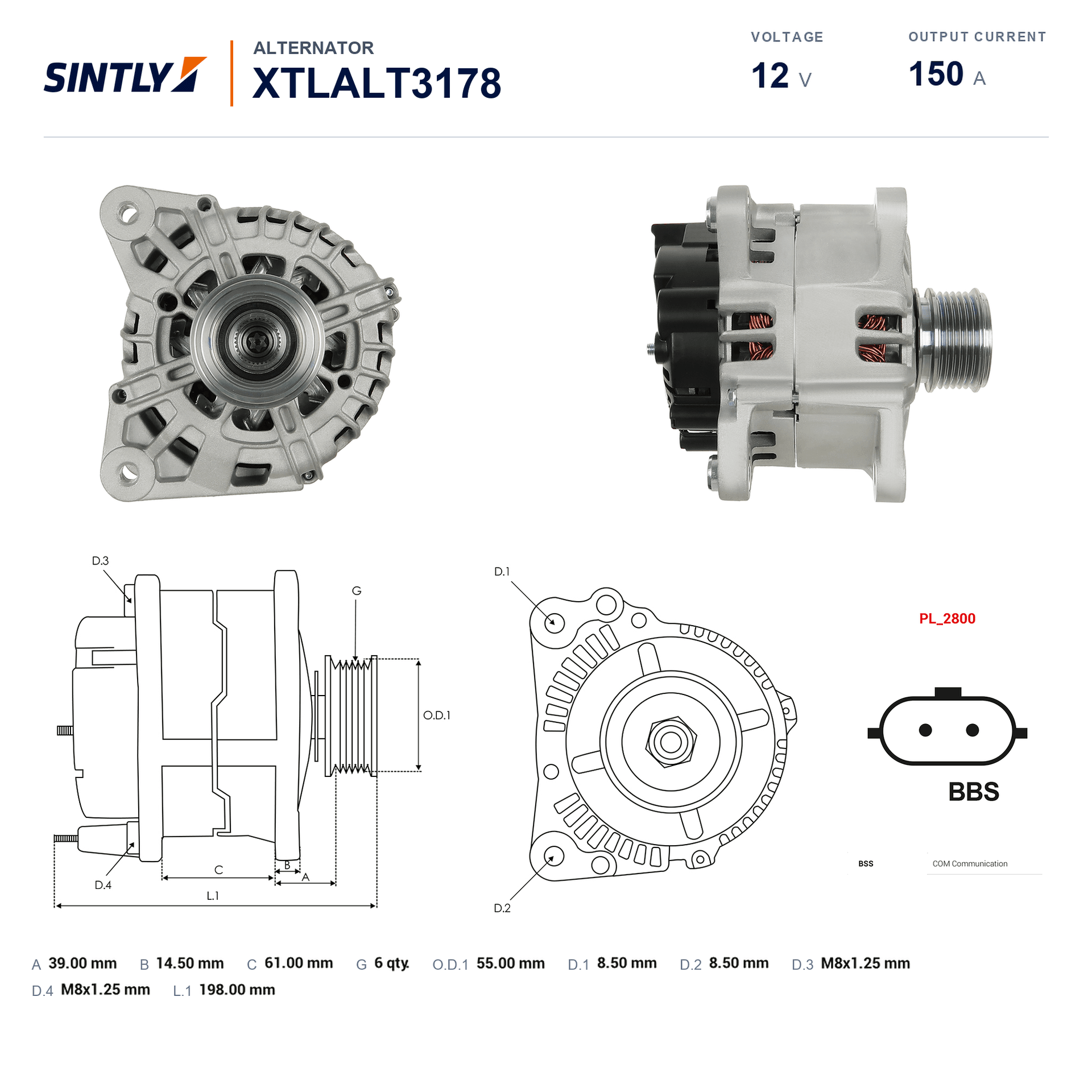 Alternator XTLALT3178