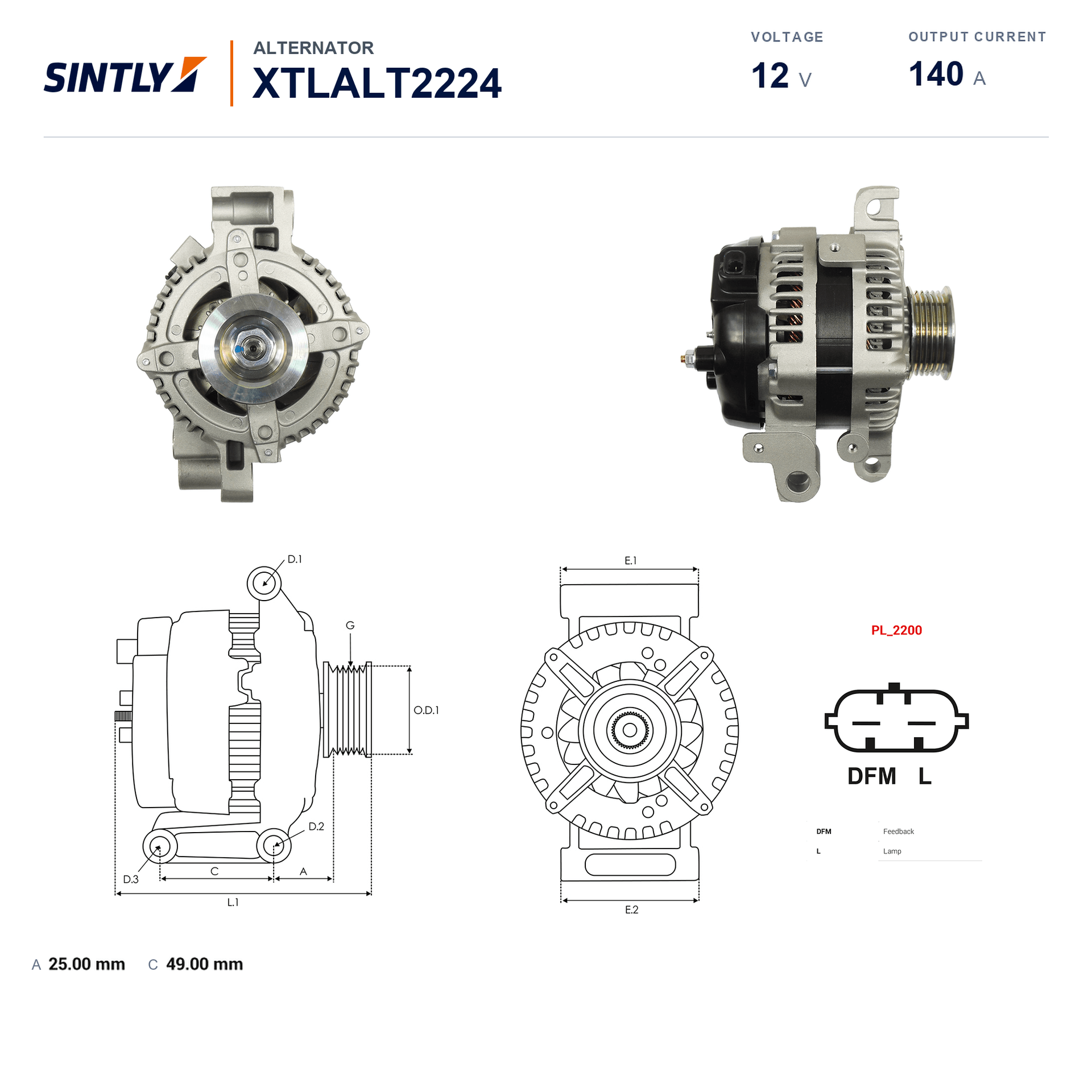 Alternator XTLALT2224