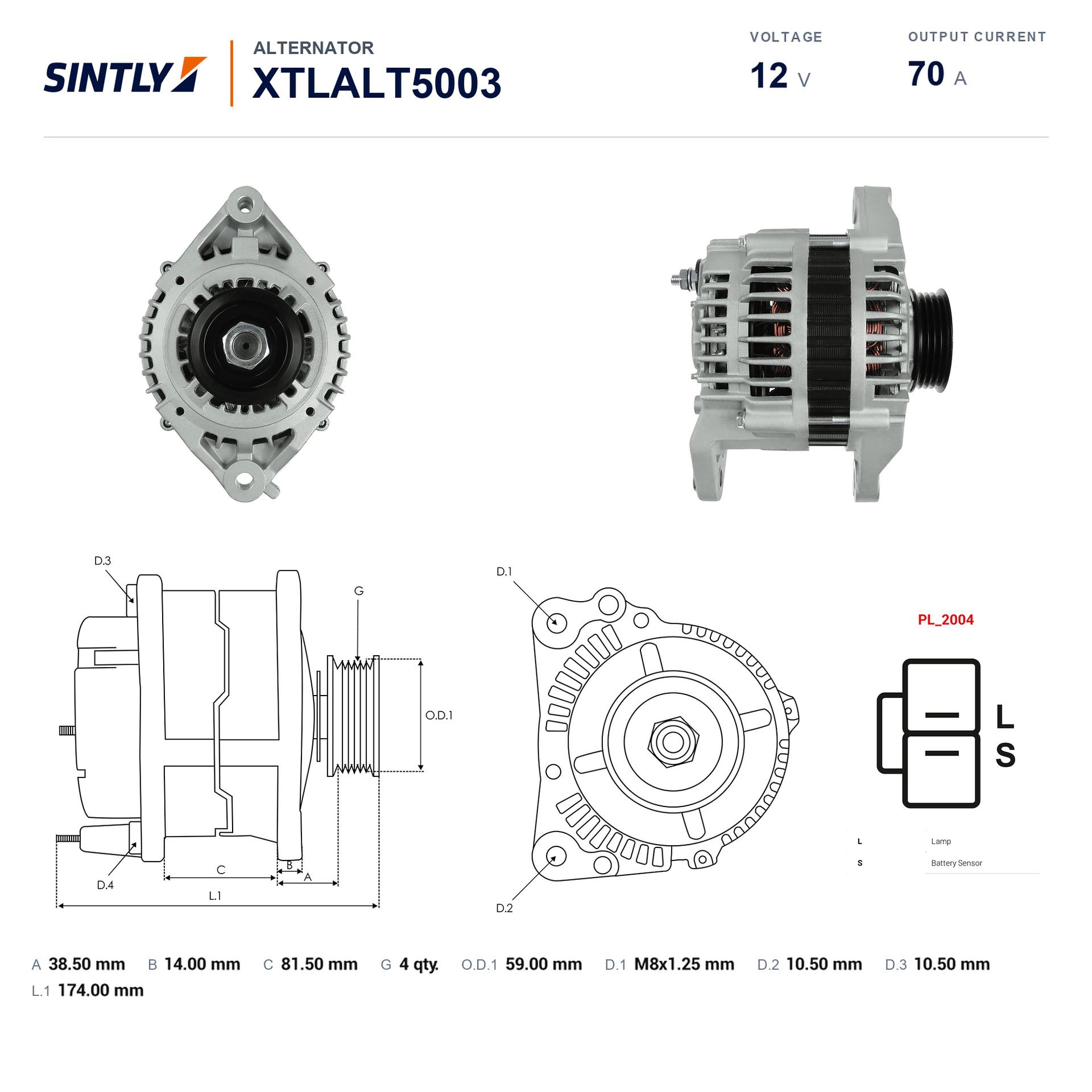 发电机 XTLALT5003