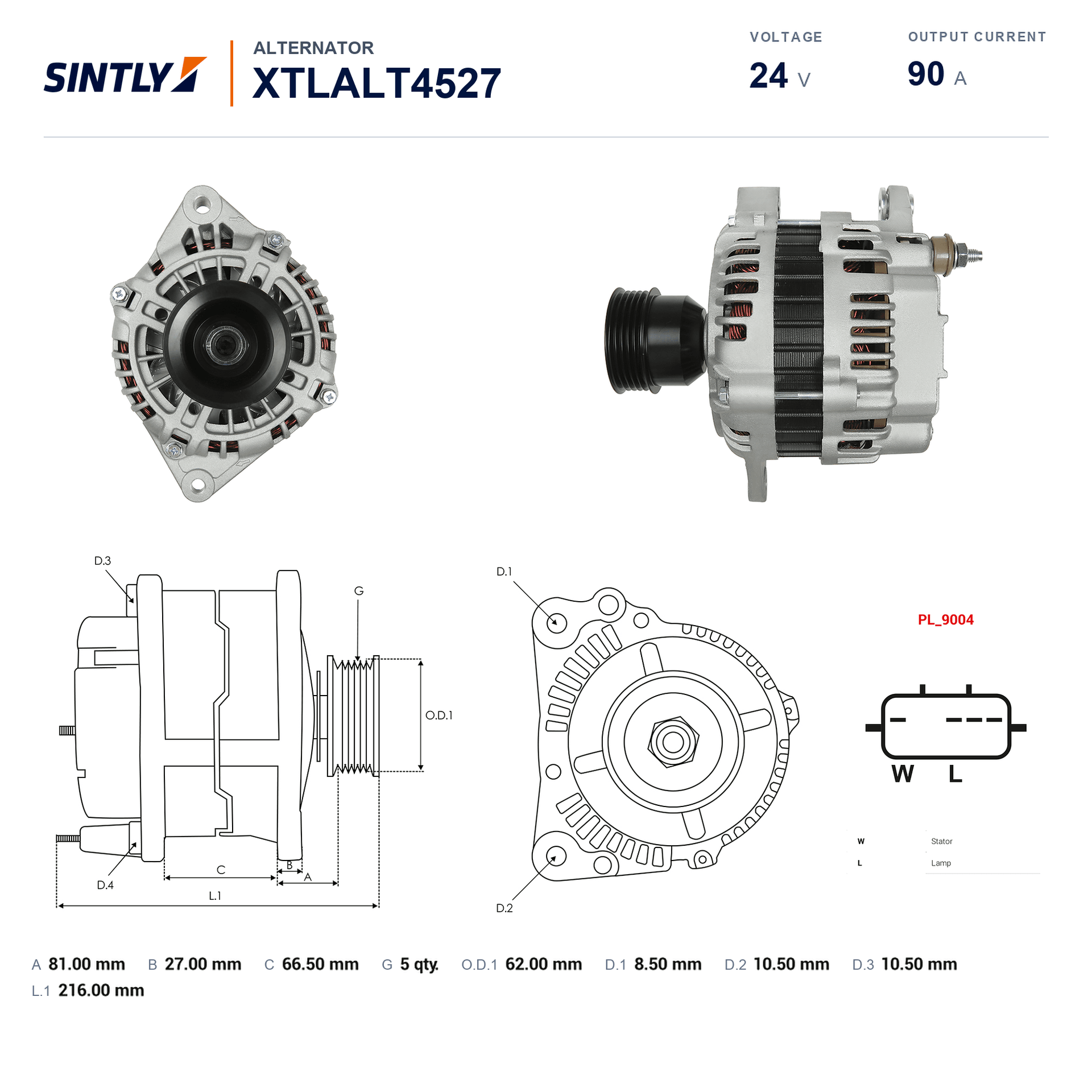 Alternator XTLALT4527