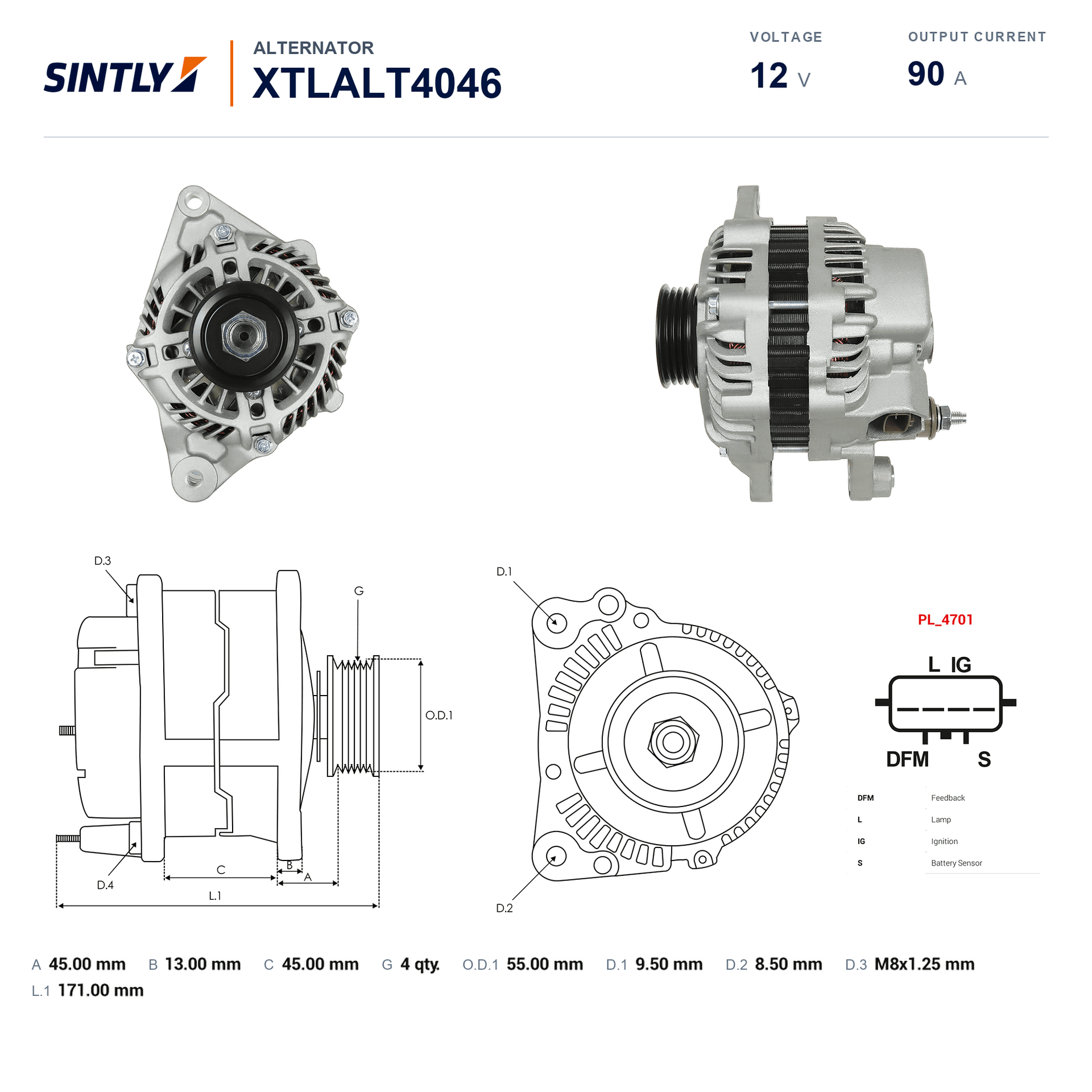 Alternator XTLALT4046