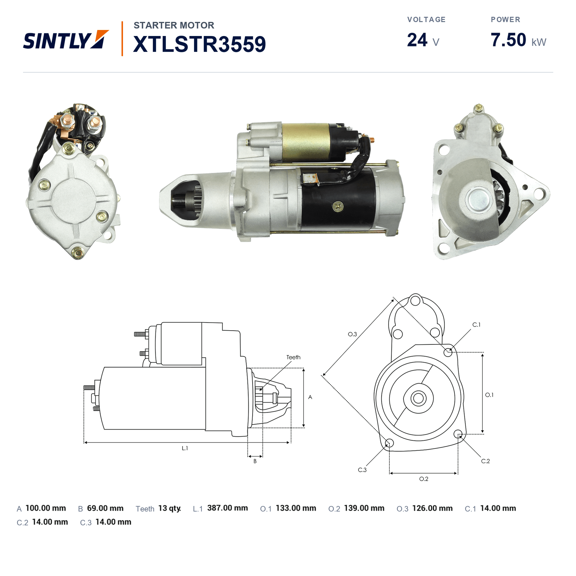 Motor de arranque XTLSTR3559