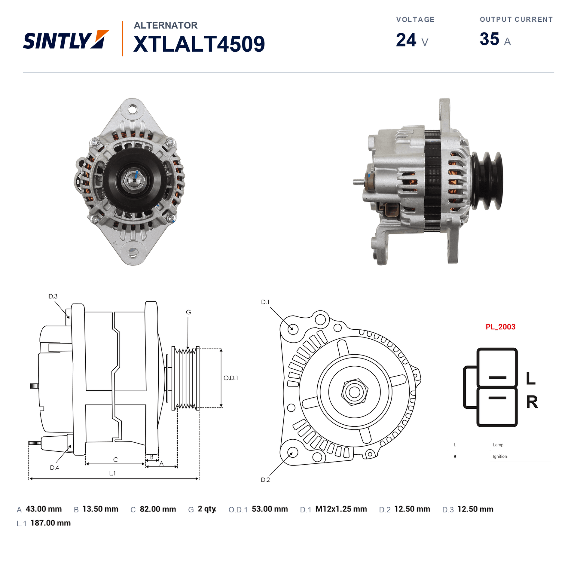 Alternator XTLALT4509