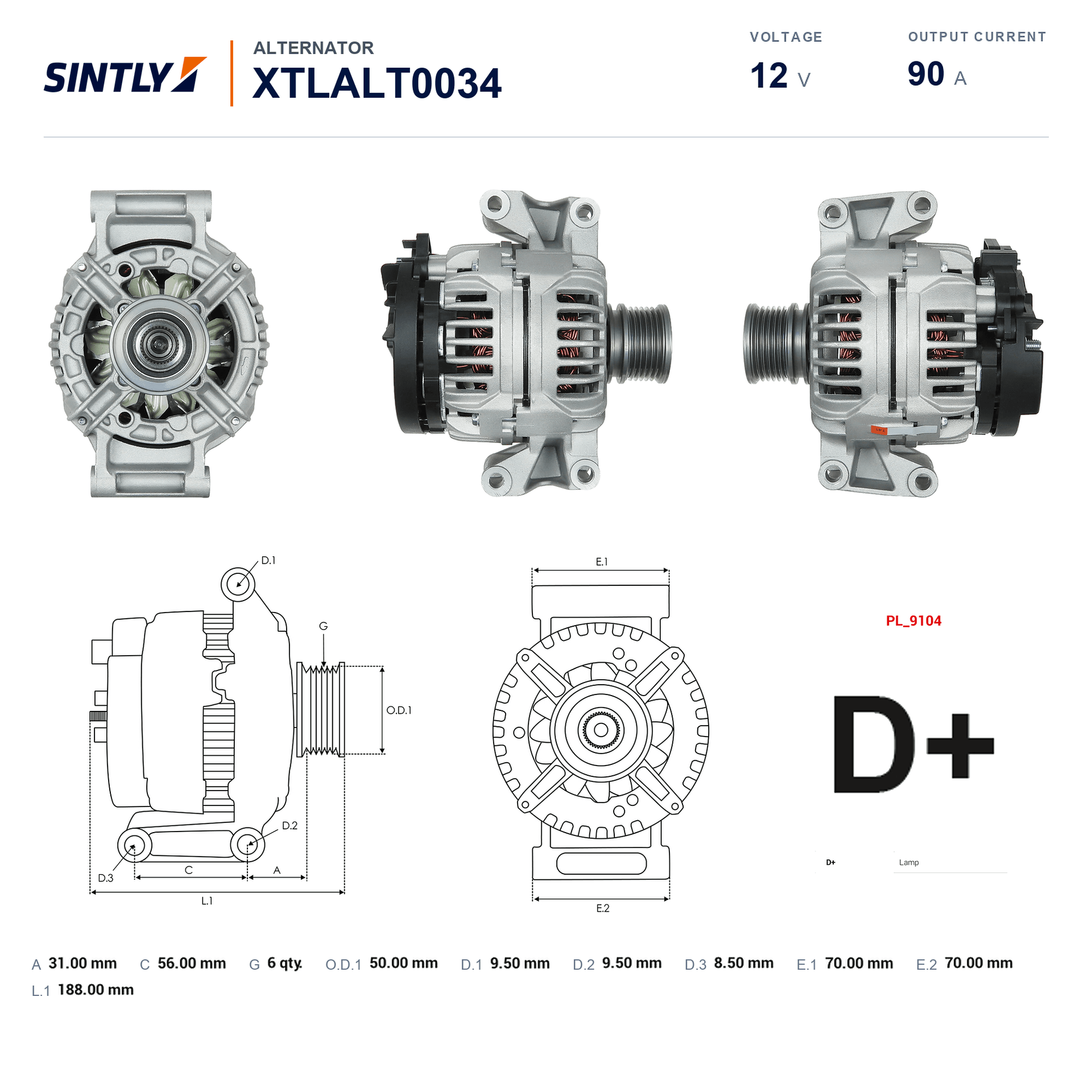 Alternator XTLALT0034