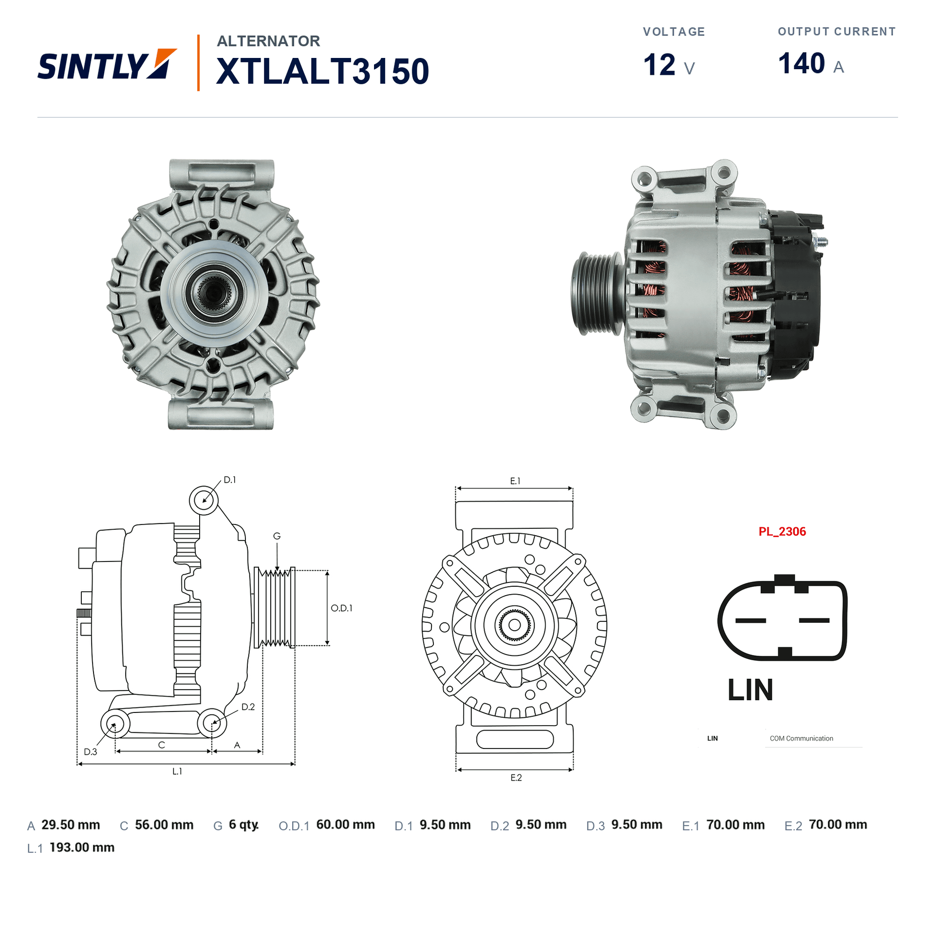 Alternator XTLALT3150
