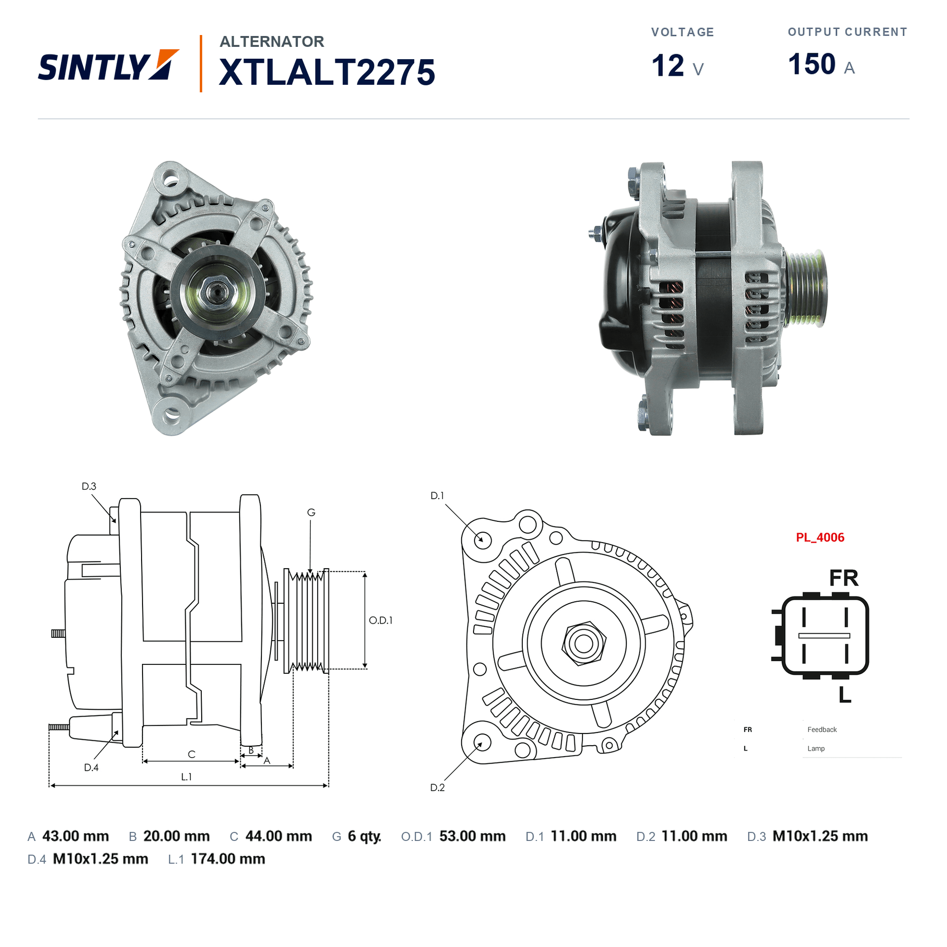 Alternator XTLALT2275