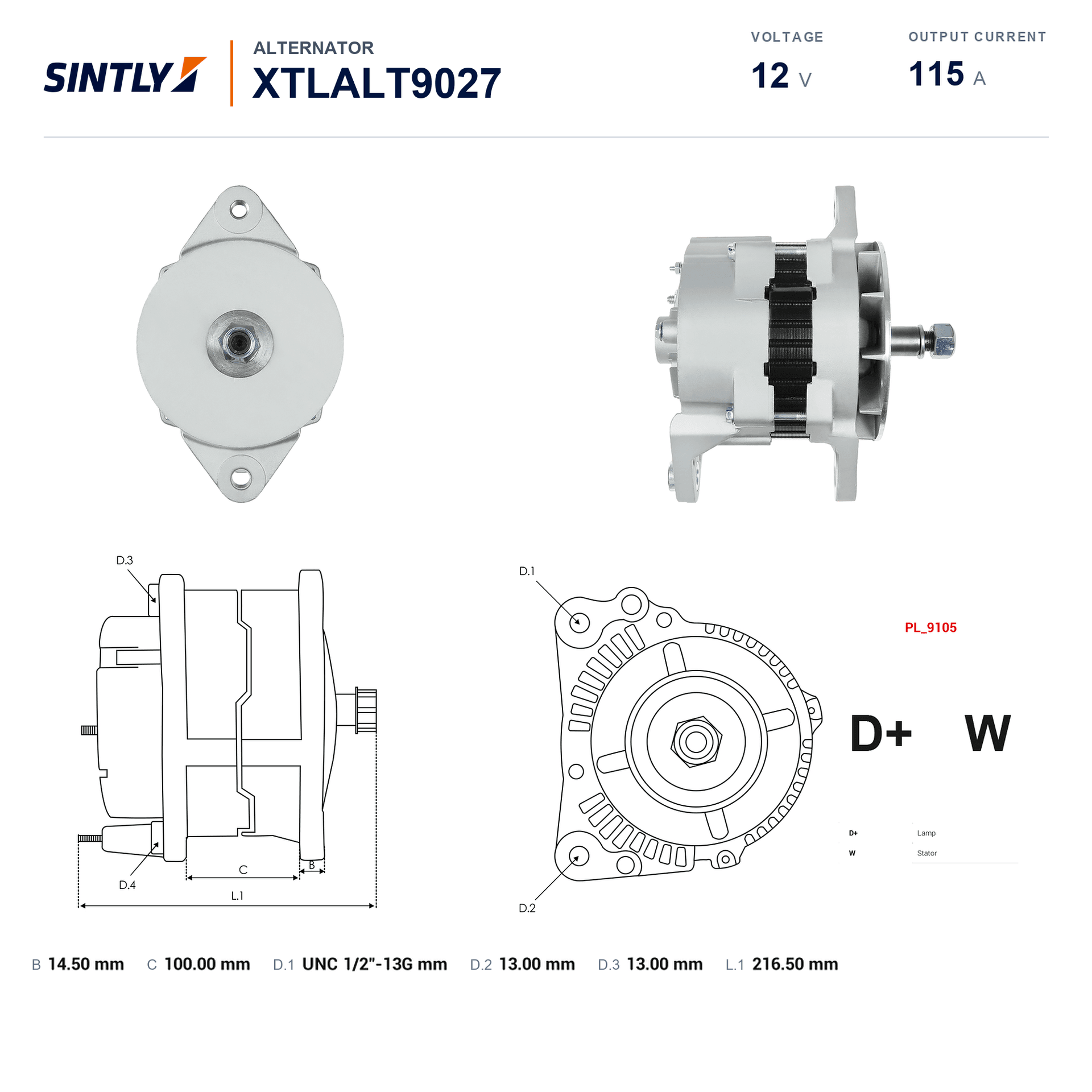 Alternator XTLALT9027