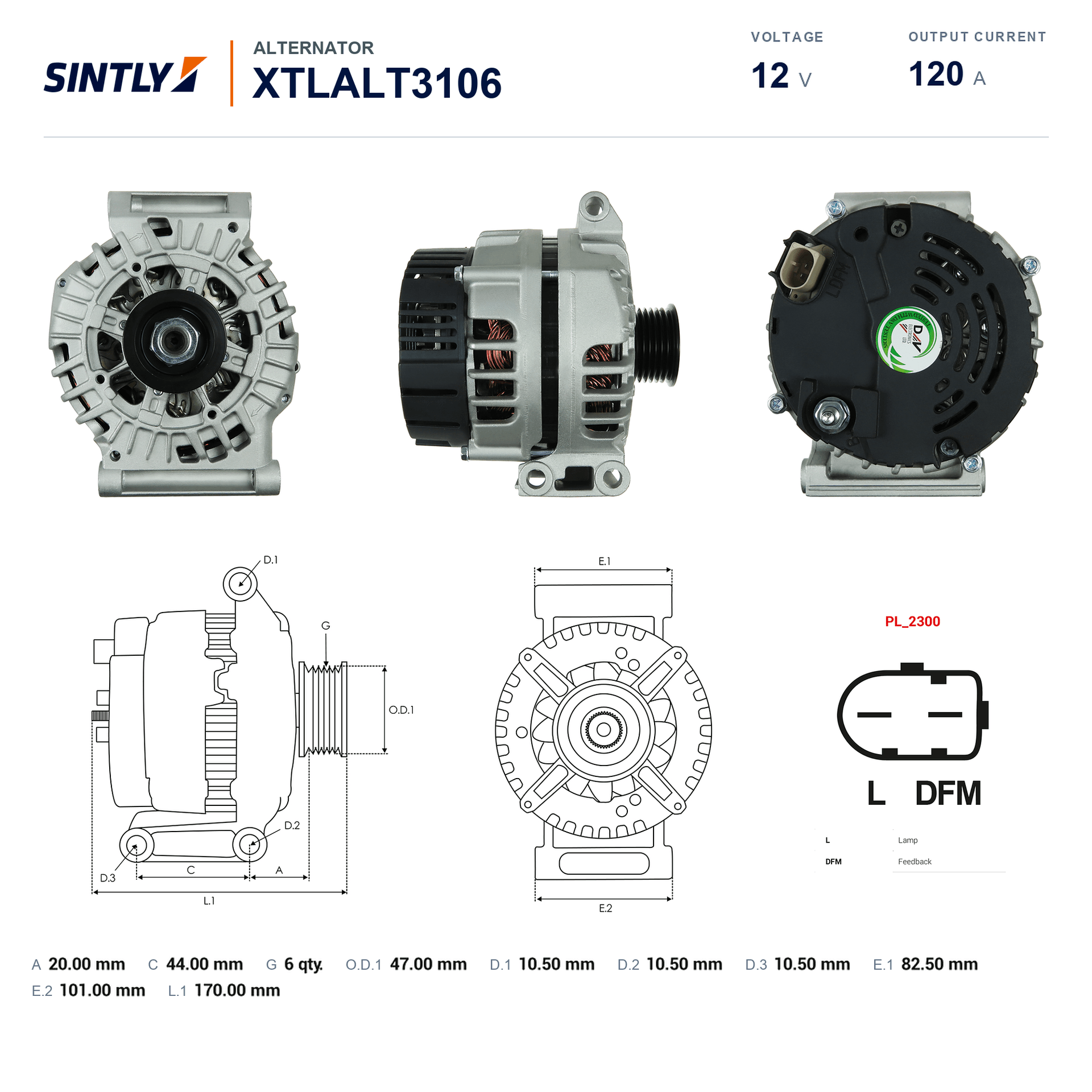 Alternator XTLALT3106