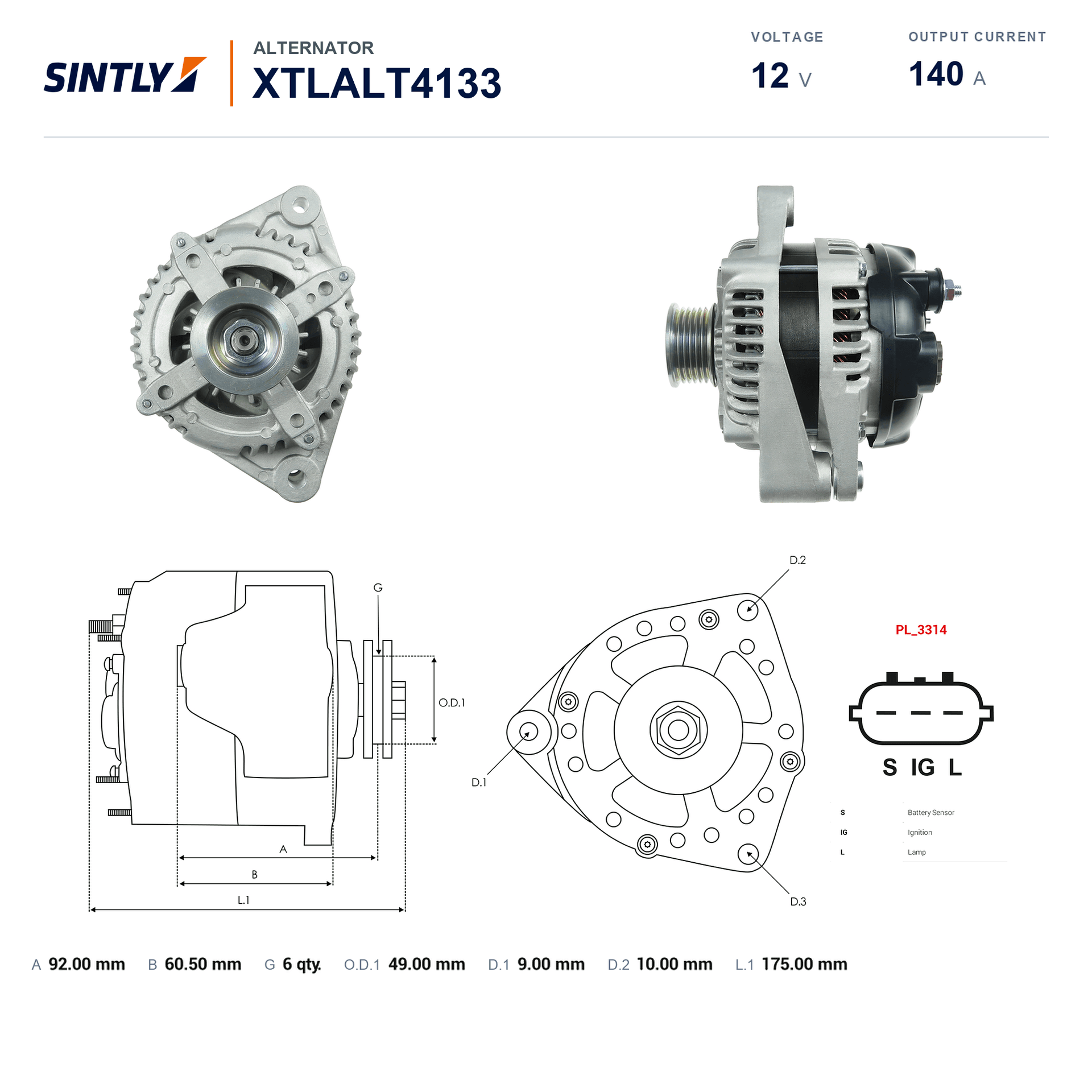 Alternator XTLALT4133