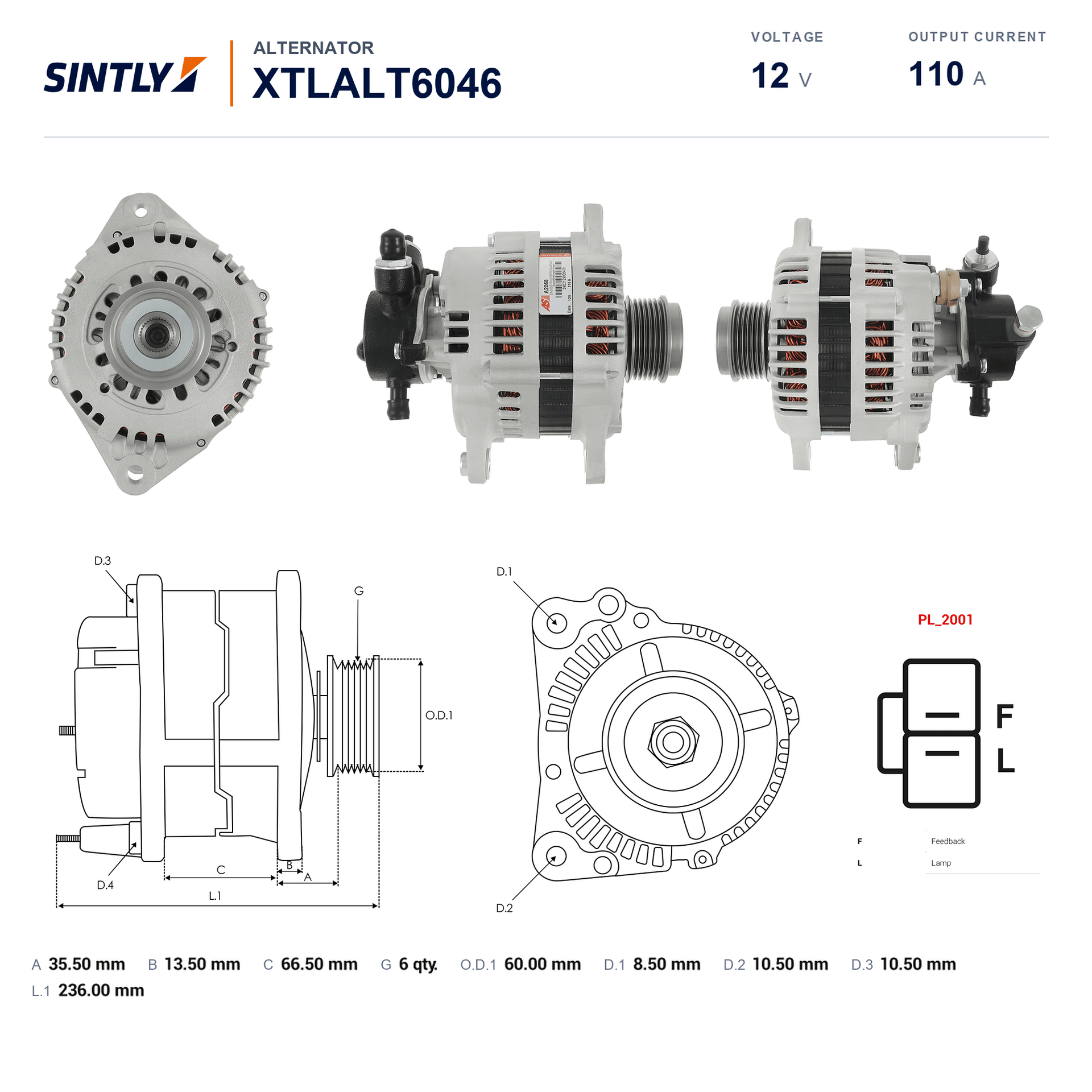 Alternator XTLALT6046