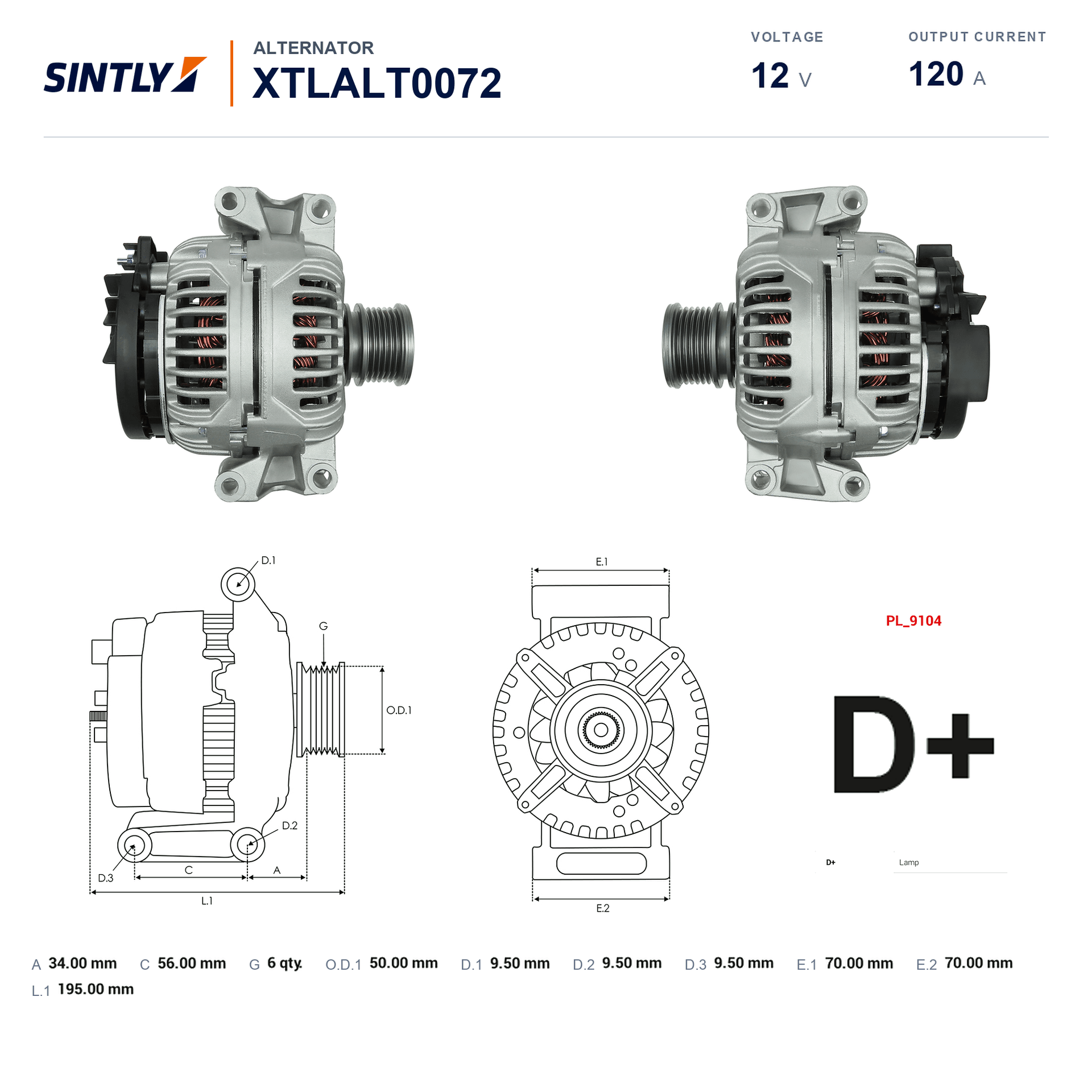 Alternator XTLALT0072