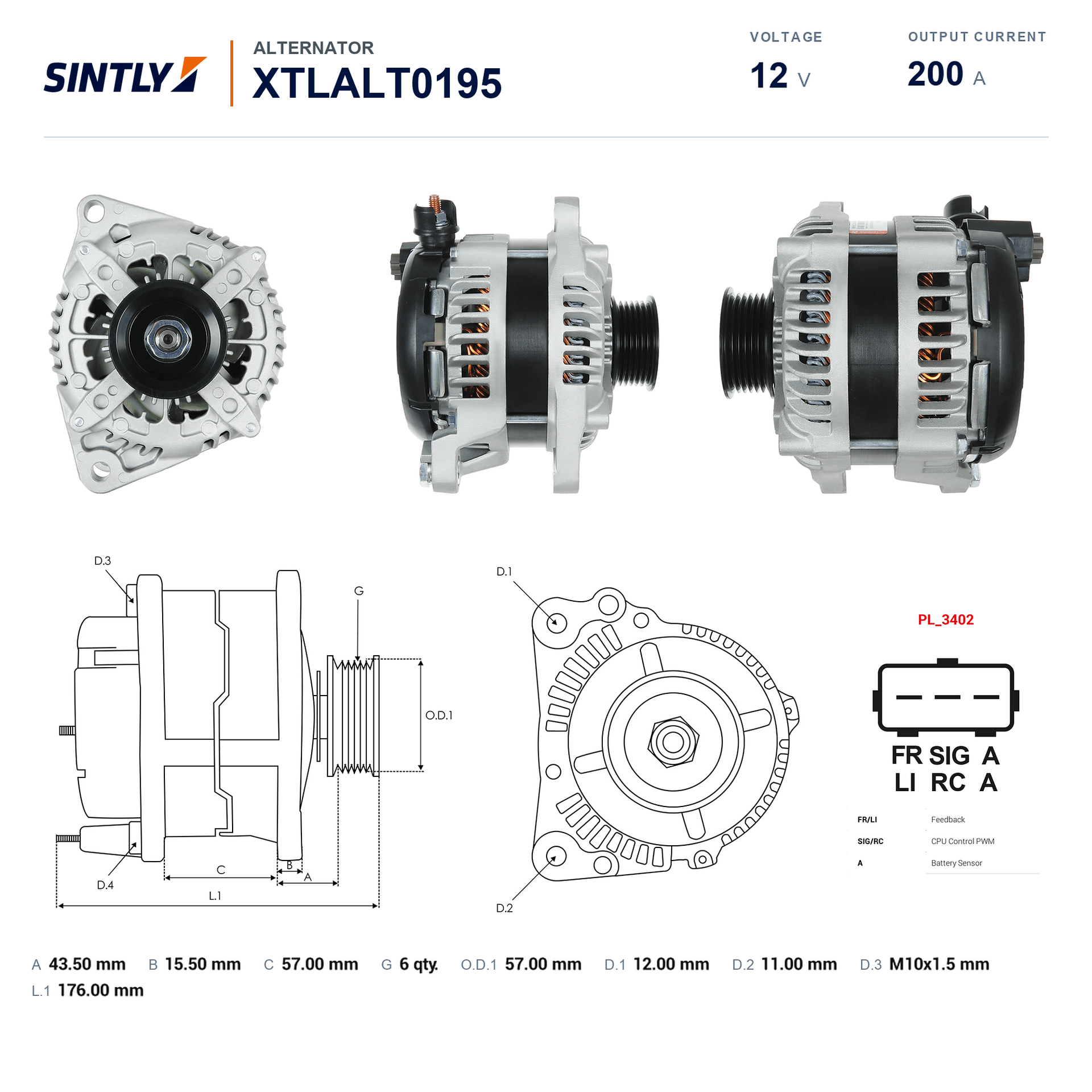 Alternator XTLALT0195