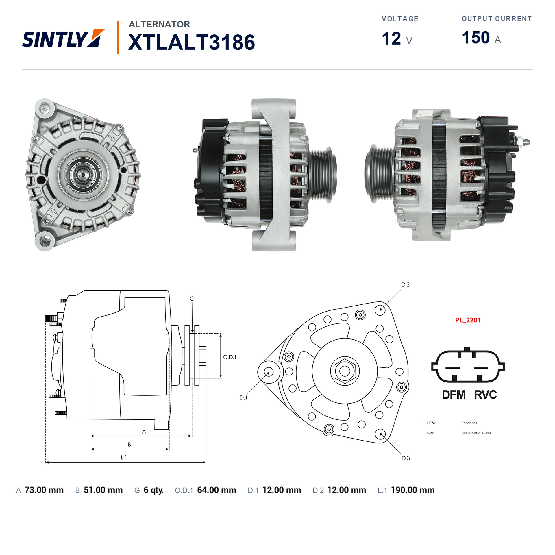 Alternator XTLALT3186