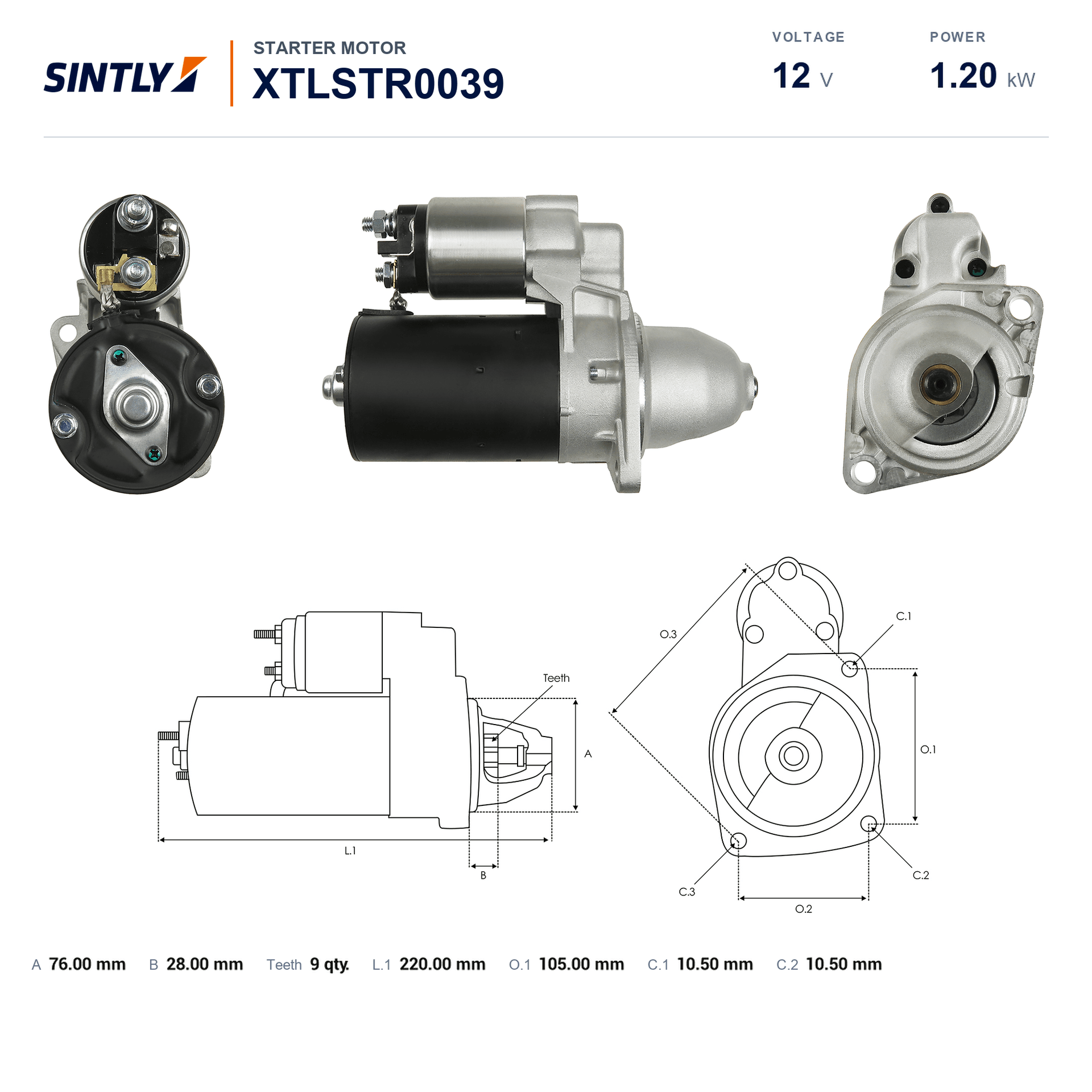Motor de arranque XTLSTR0039